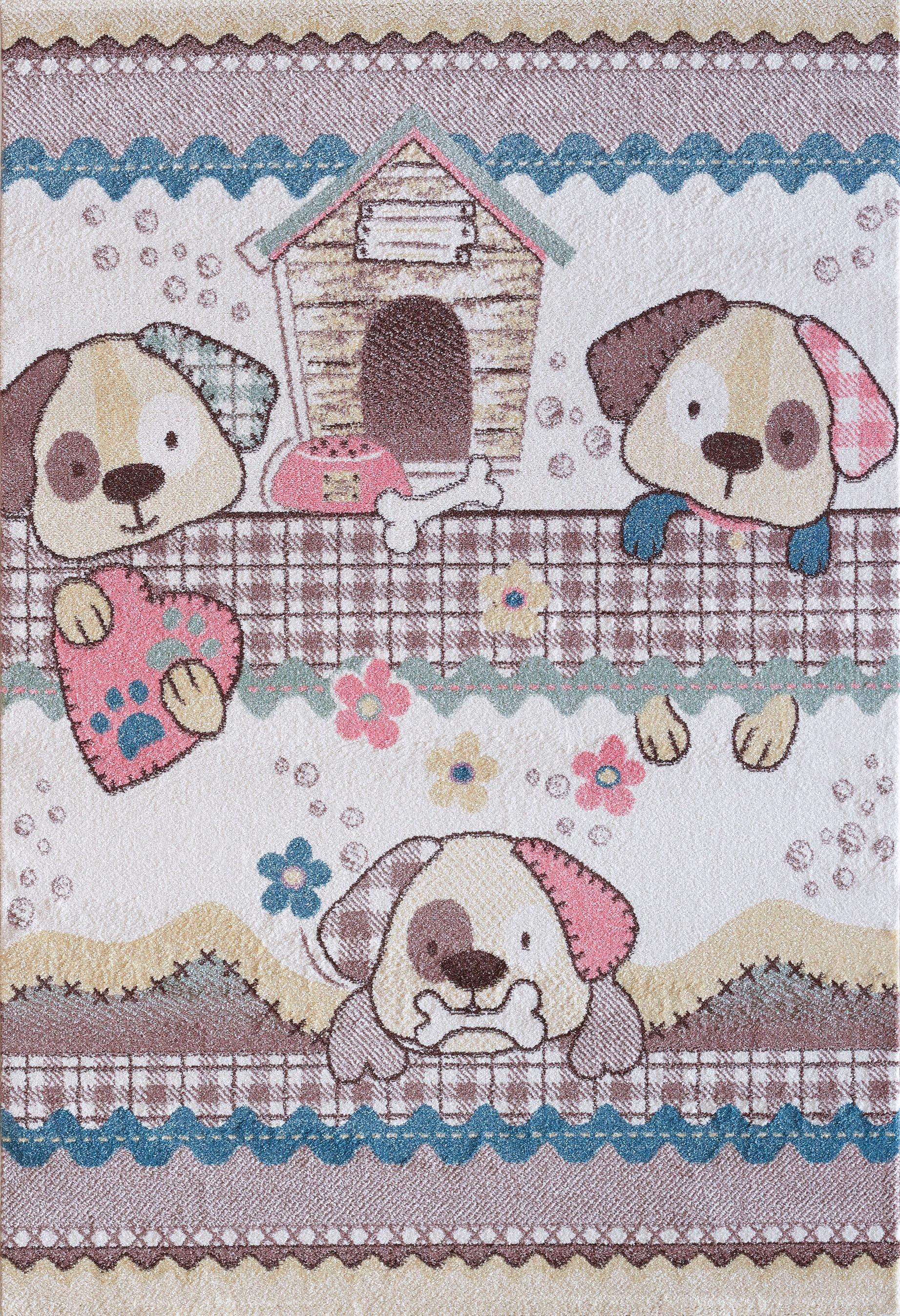 Image of Sanat Kinderteppich »Luna Kids 4603«, rechteckig, 12 mm Höhe, Kinderzimmer, Kurzflor, Hund Motiv bei Ackermann Versand Schweiz