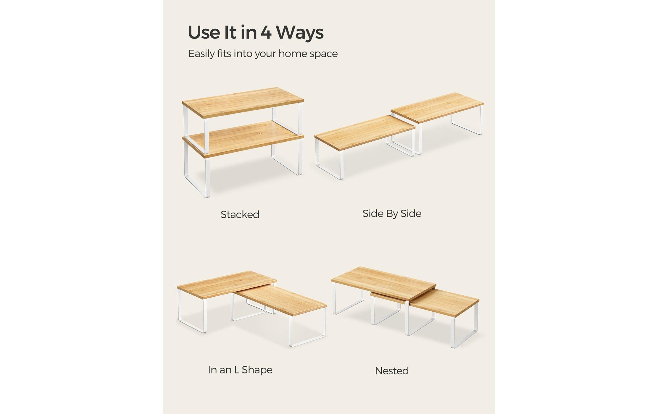 SONGMICS Étagère de cuisine »Lagerregal Nature-Weiss«