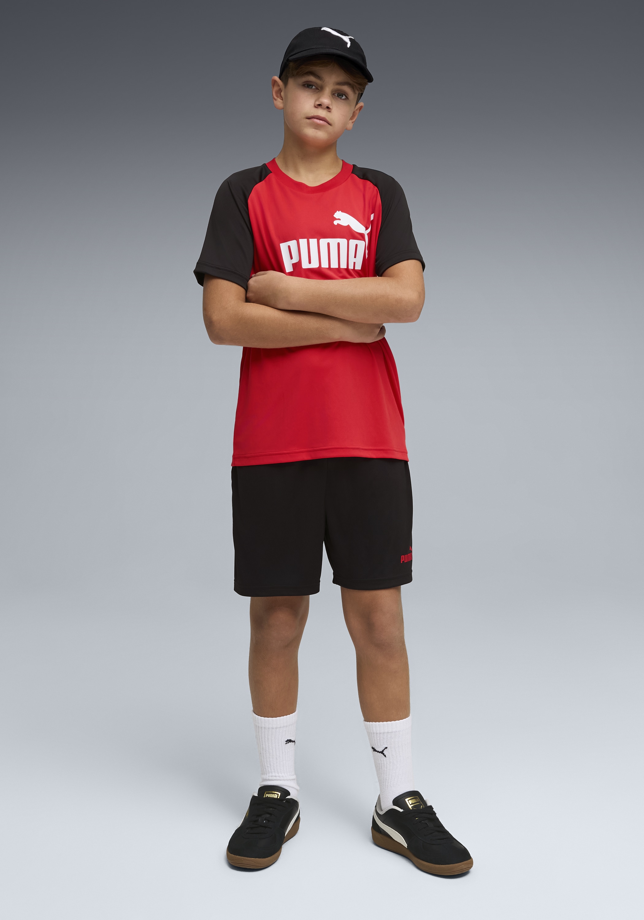 Image of PUMA Trainingsanzug "ESS NO.1 LOGO POLY TEE AND SHORTS SET B" 2 tlg. zweiteiliges Set, mit DryCELL Technologie, atmungsaktiv