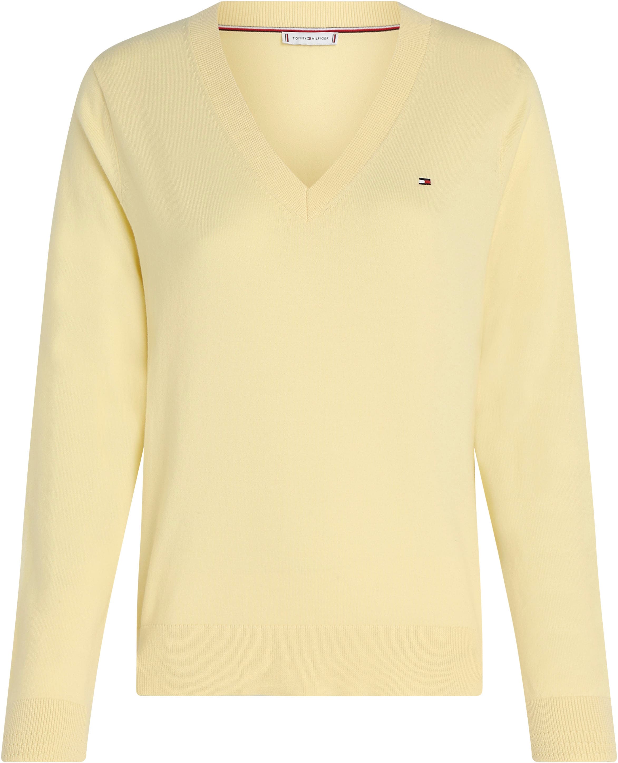 Tommy Hilfiger V-Ausschnitt-Pullover, mit Logo-Stickerei