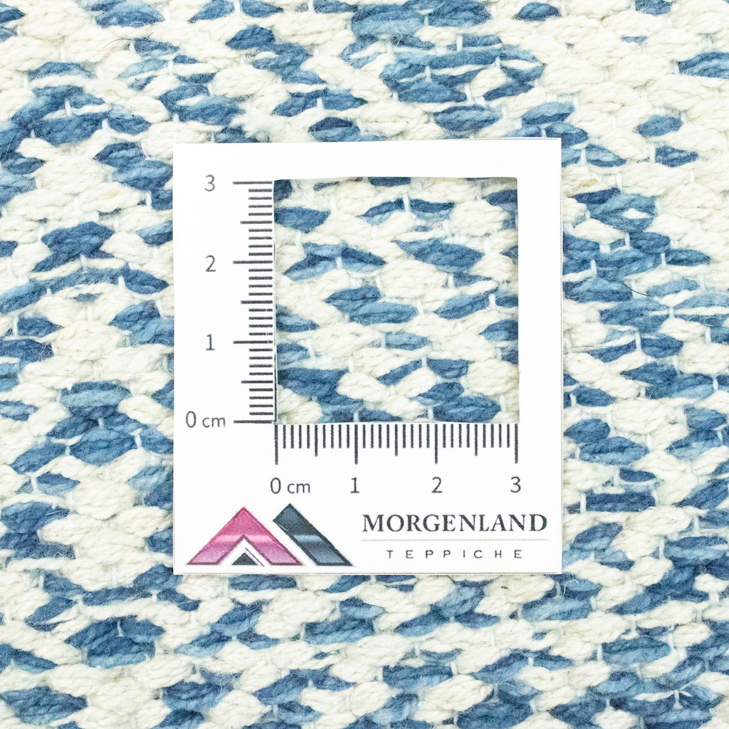 morgenland Wollteppich »Kelim Teppich handgewebt blau«, rechteckig, 6 mm Höhe, Kurzflor
