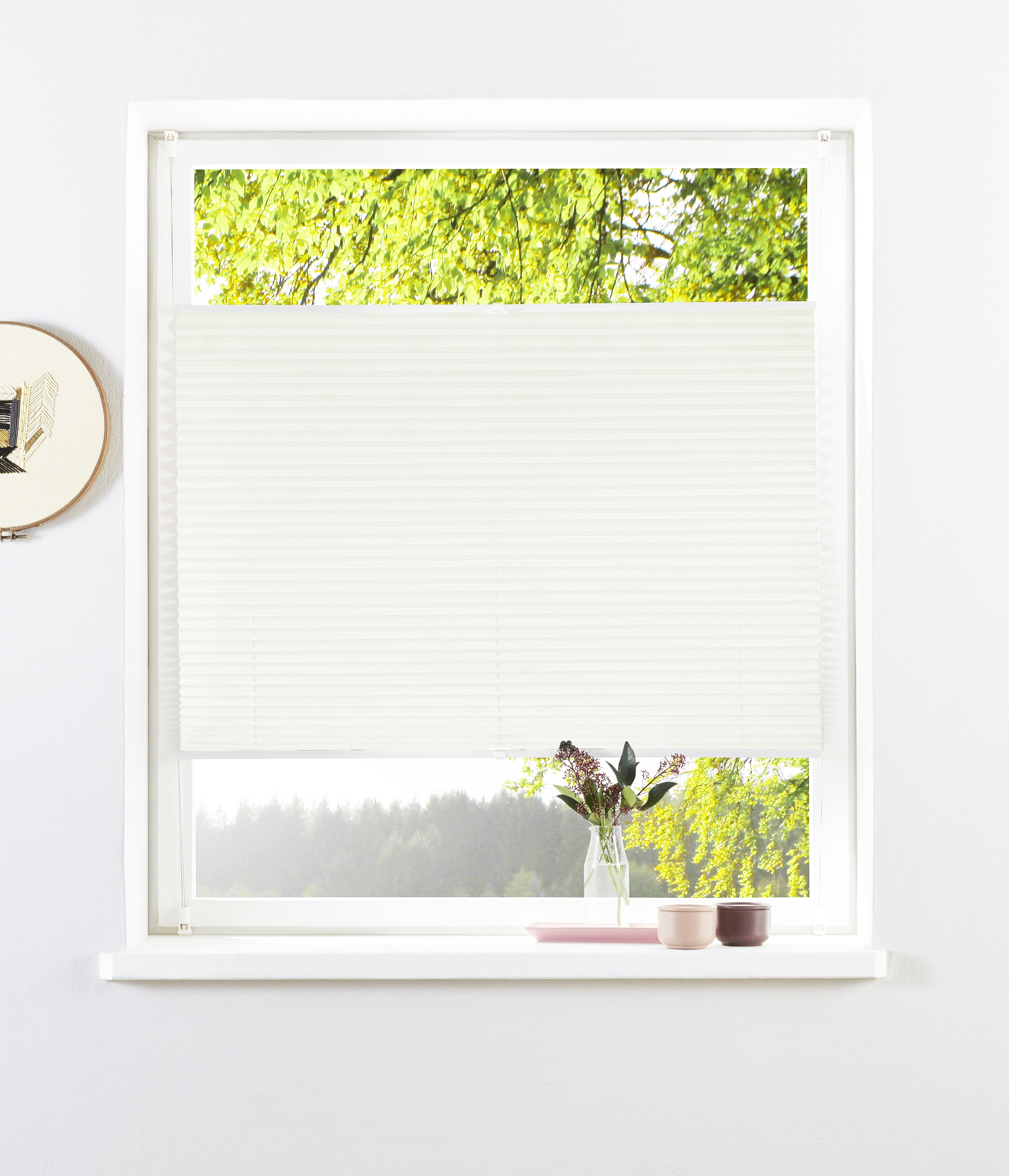 Image of GOODproduct Plissee "ZANNIE, ohne Bohren, feine Linienstruktur, Lichtschutz, zeitlos" Lichtschutz ohne Bohren verspannt mit feiner Linienstruktur, zeitlos, für Fenster & Tür - NEUHEIT