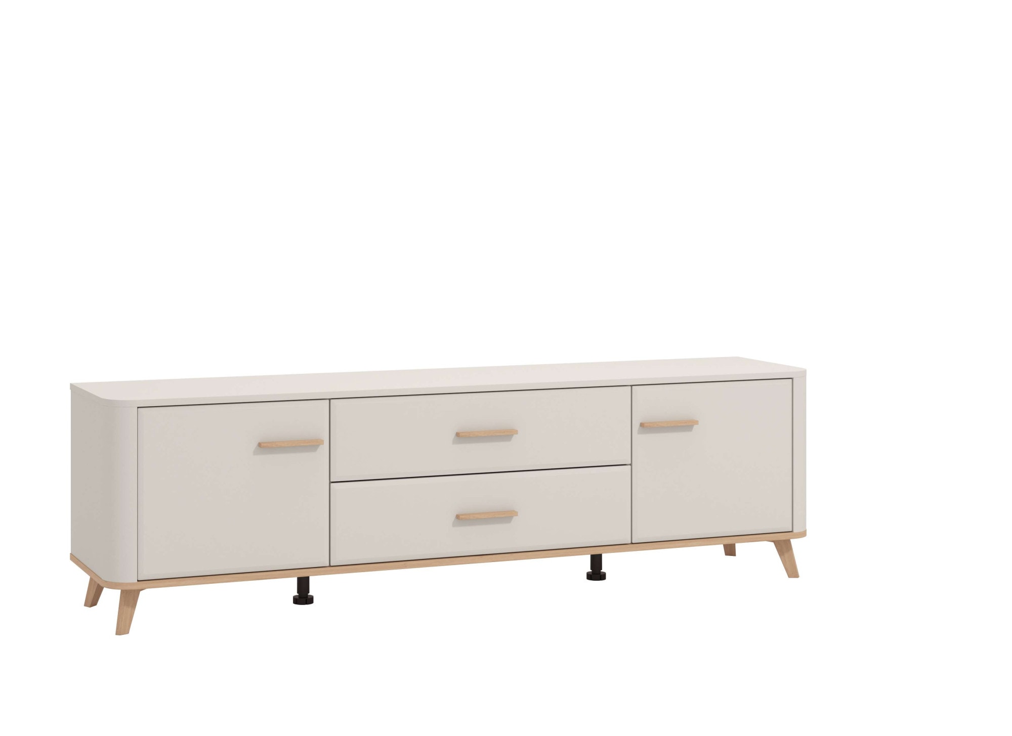 Image of Home affaire Lowboard "Darwen TV-Board, TV-Kommode, TV-Schrank, TV-Unterschrank, TV-Möbel" Abgerundete Kanten, matte Kaschmir-Oberflächen, mit 2 Schubladen
