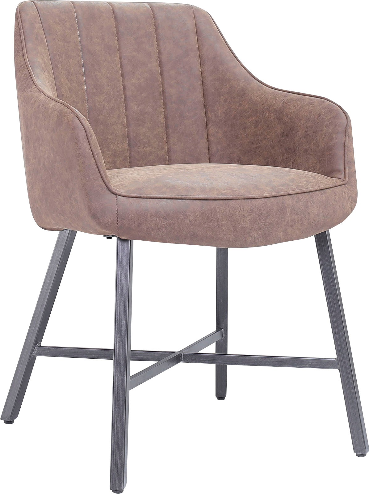 Image of SalesFever Esszimmerstuhl, (Set), 2 St., Kunstleder, Armlehnstuhl im 2er-Set, Schalenstuhl im Vintage Look bei Ackermann Versand Schweiz