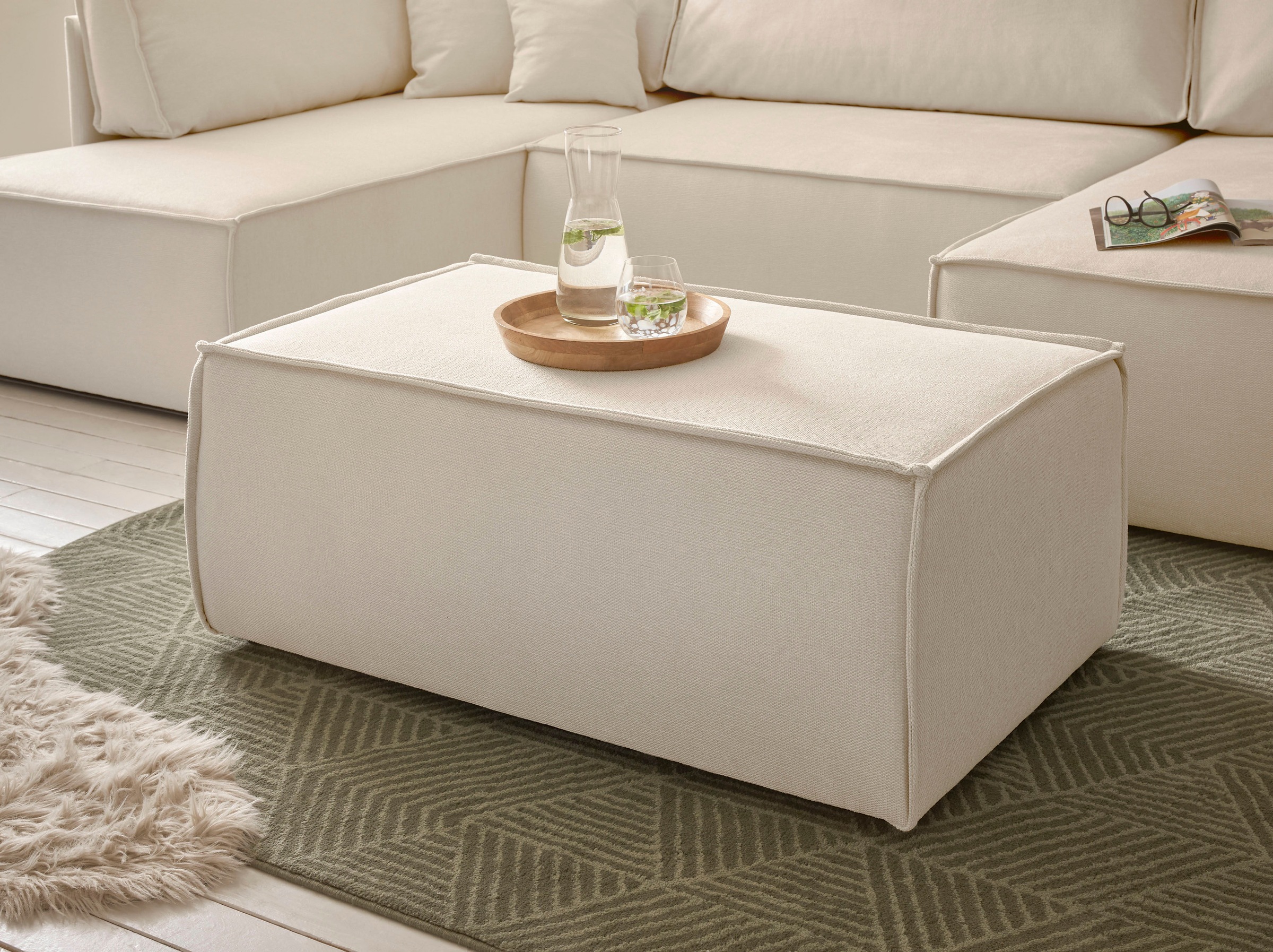 Image of GOODproduct Hocker "FINNLEY Struktur fein, Polsterhocker" passend zur Polster-Serie Finnley