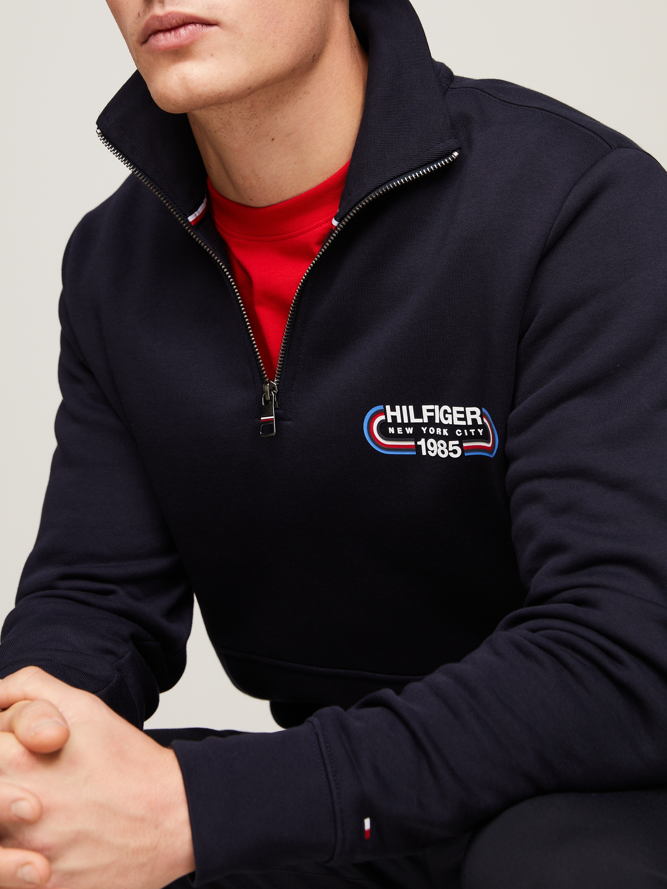 Tommy Hilfiger Sweatshirt »HILFIGER TRACK GRAPHIC HALF ZIP«