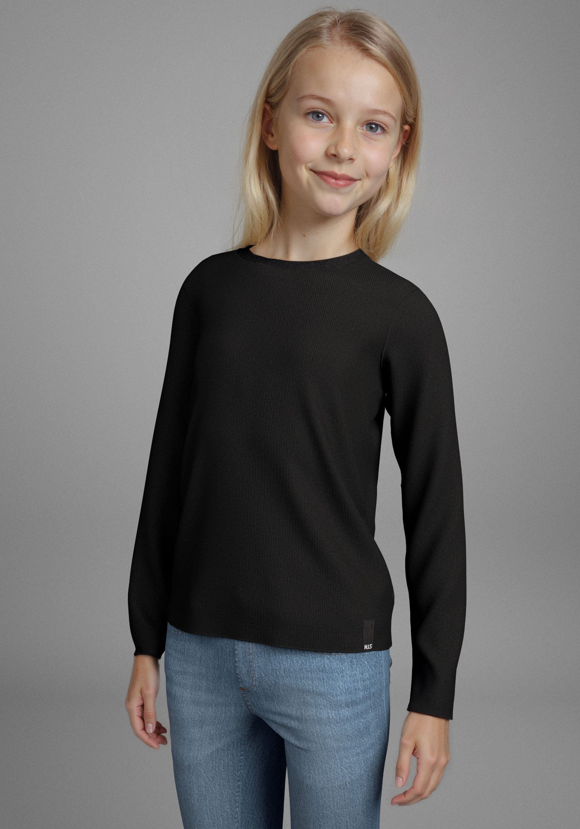 H.I.S Langarmshirt »2er Packung Shirts aus Rippware«, (2 tlg.), NEU: H.I.S für TEENS! 2er Pack Basic Langarmshirts
