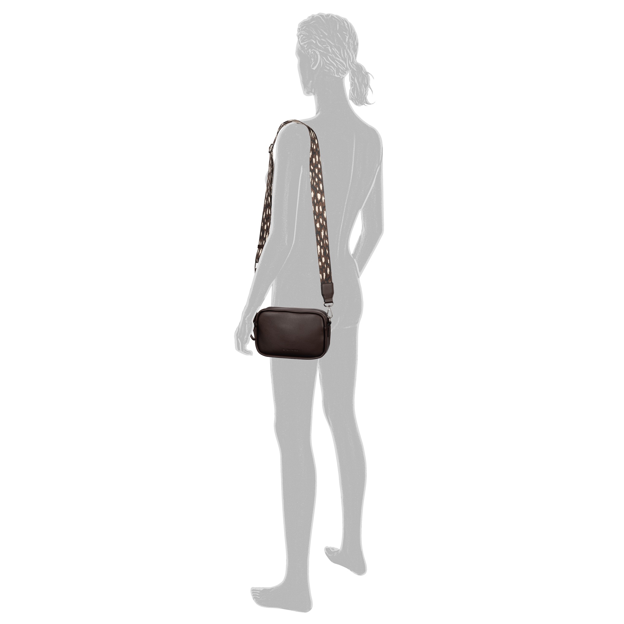 TOM TAILOR Umhängetasche »Tatiana« Damen Handtasche, Kamerabag, fein gewebter dreifarbiger Gurtband
