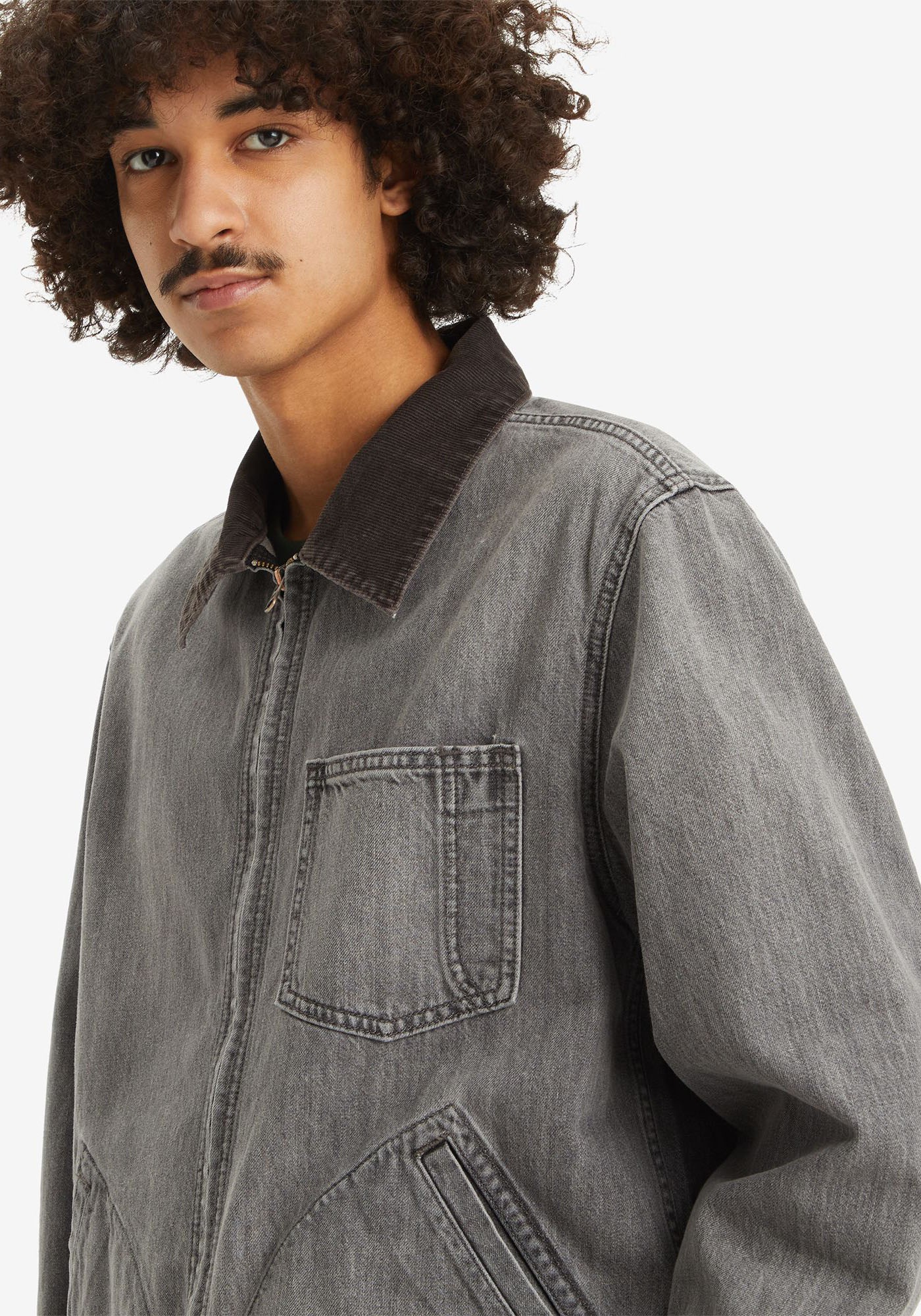 Levi's® Jeansjacke »FULL ZIP MECHANICS TRKR«, mit Zipper und Kragen mit Cordbesatz