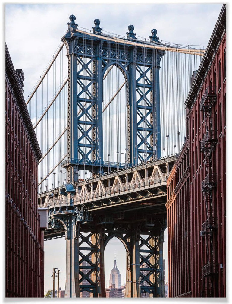 Image of Wall-Art Poster »Brooklyn Bridge«, Brücken, (1 St.), Poster, Wandbild, Bild, Wandposter bei Ackermann Versand Schweiz