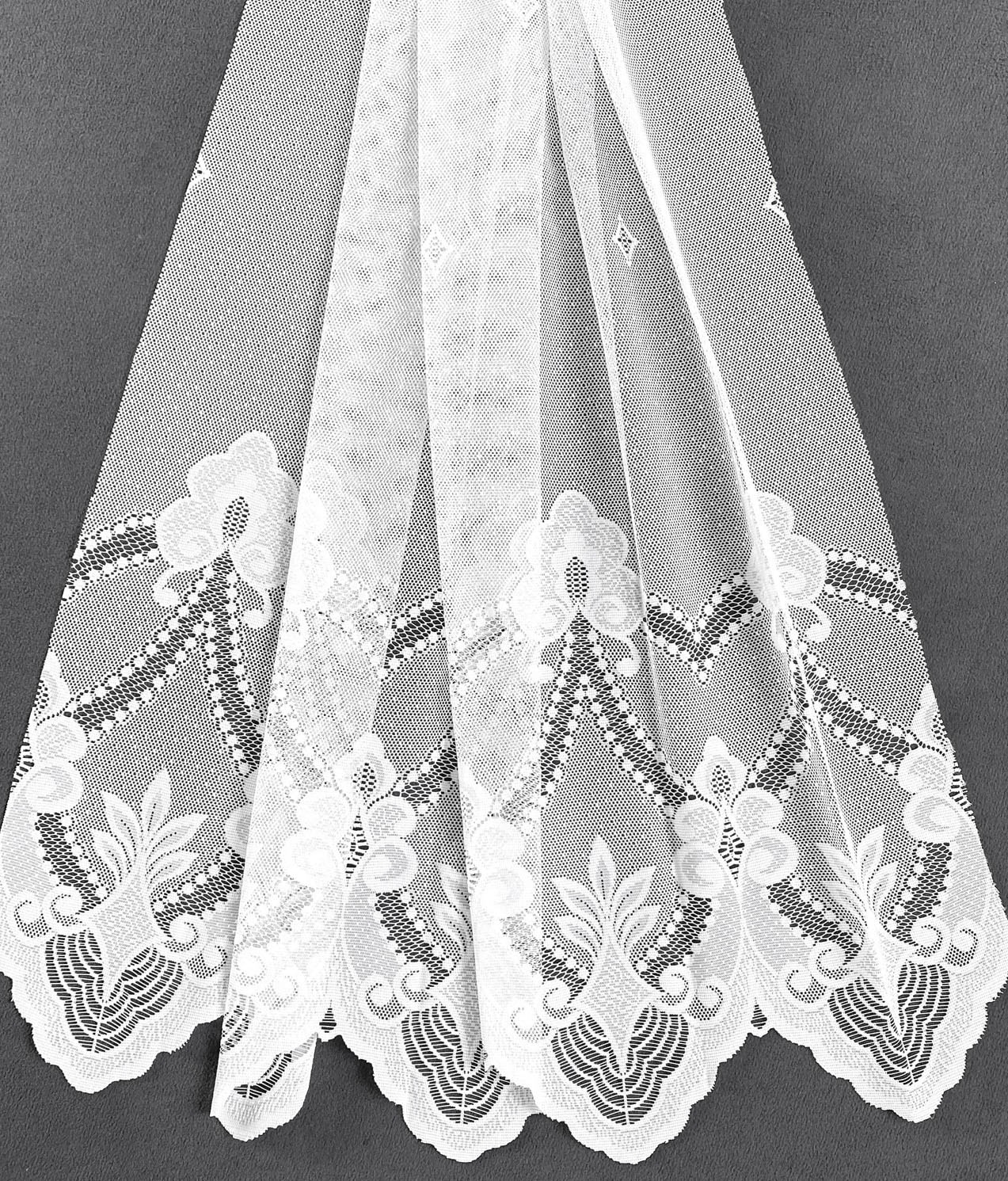 Weckbrodt Gardine »Weimar«, (1 St.), Jacquard, floral, Halbtransparent, Sockel, Bordüre, gebogt, Store