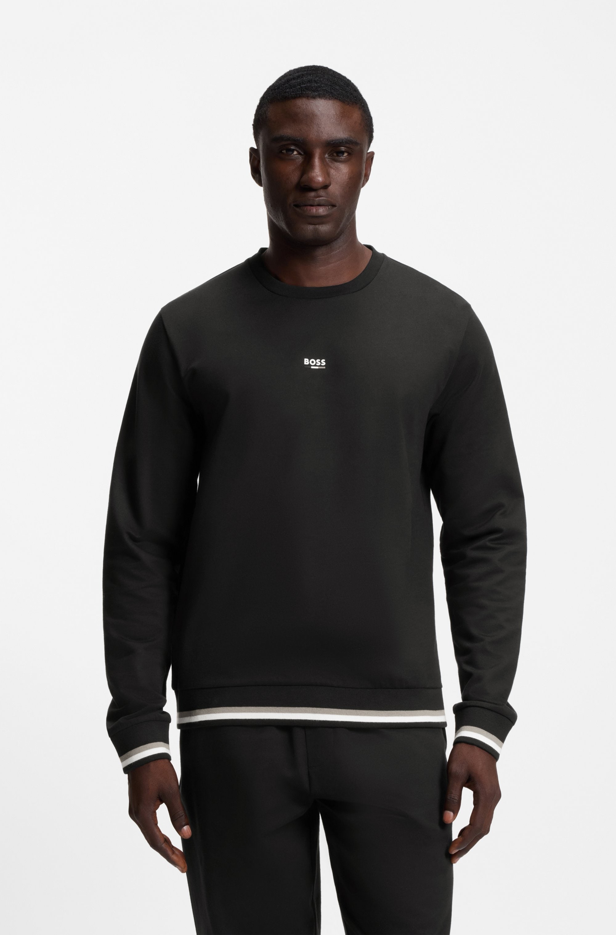 Image of BOSS Sweatshirt "Iconic", kontrastfarbene Details, noramle Passform