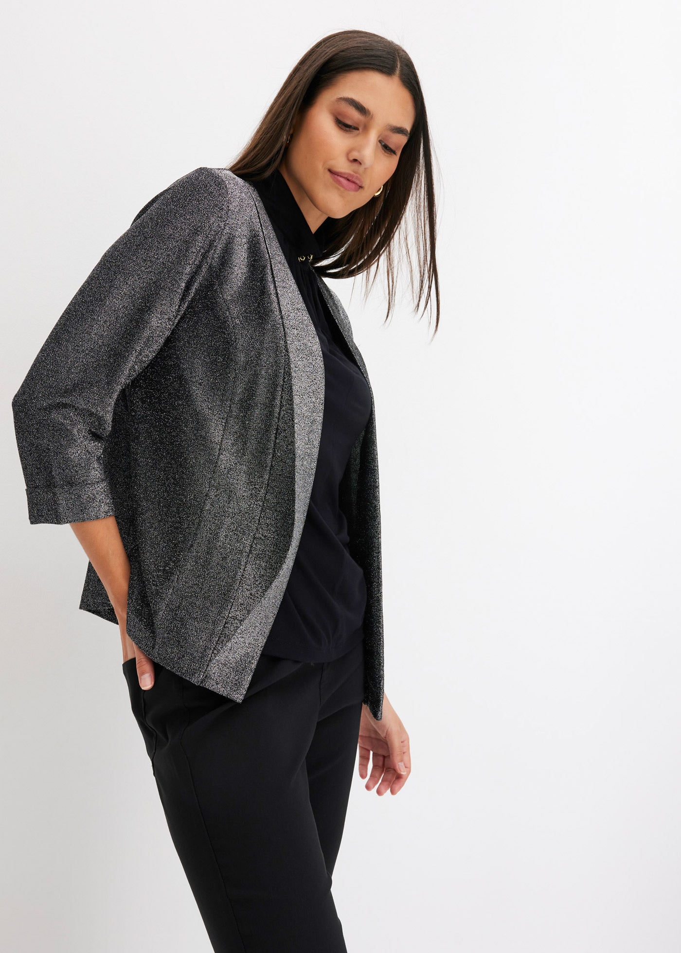 bonprix Blazer en jersey moderner Look, Slim fit Passform, mit Stretchanteil, eleganter Stil