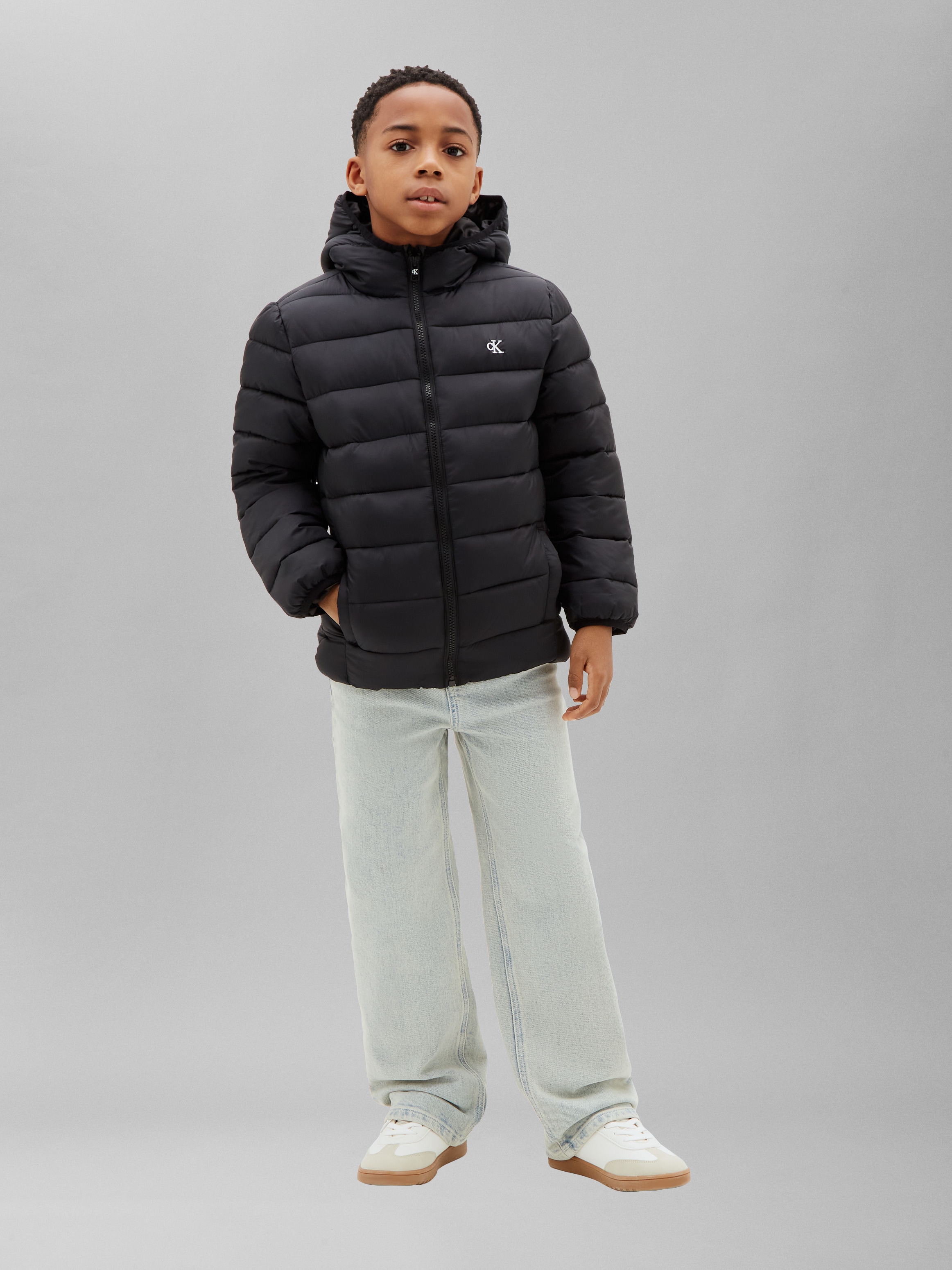 Calvin Klein Jeans Steppjacke mit Kapuze Regular Fit, Logostickerei