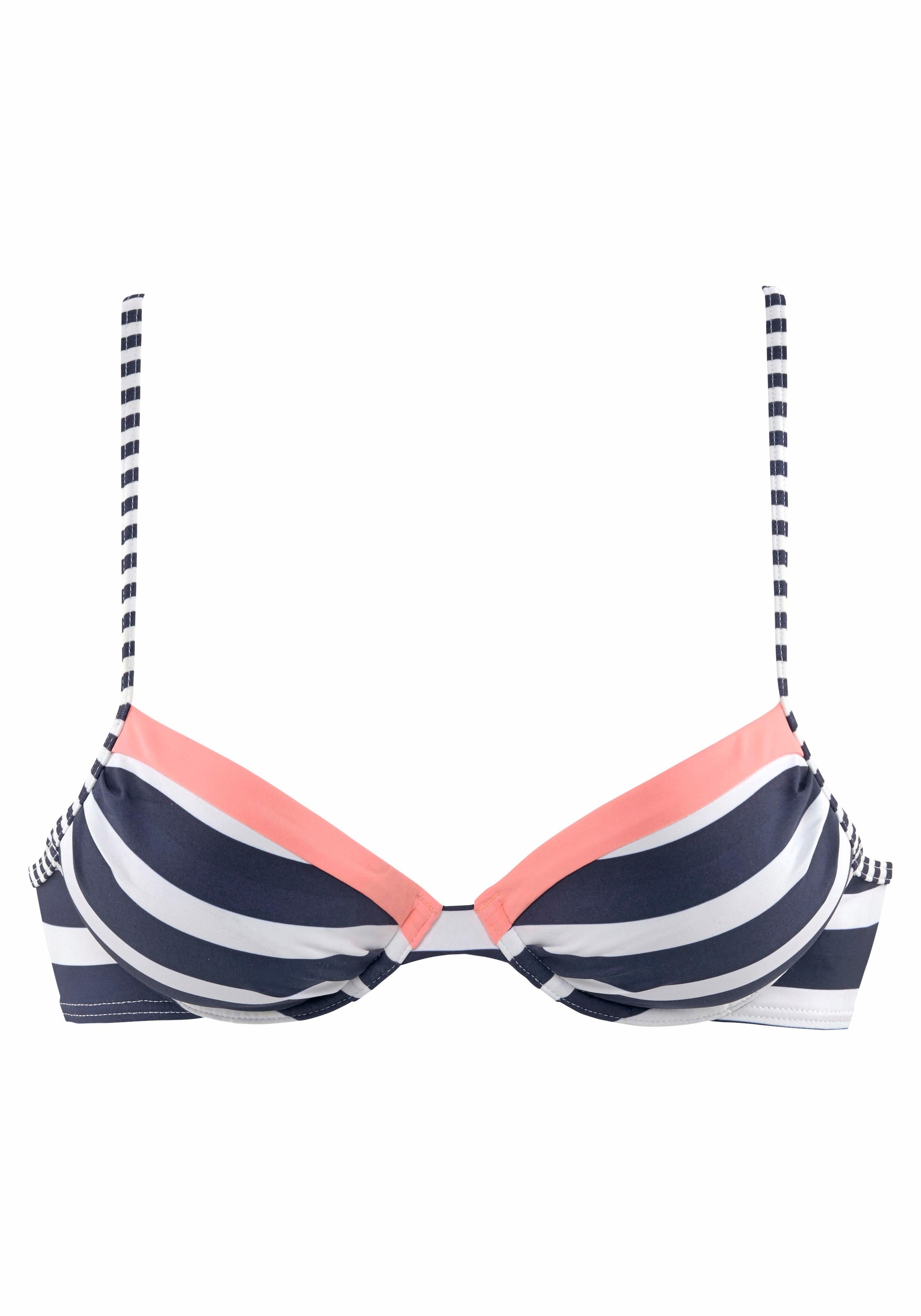 Navy Stripe ’Anita’ Push-Up Bikini Top by KangaROOS