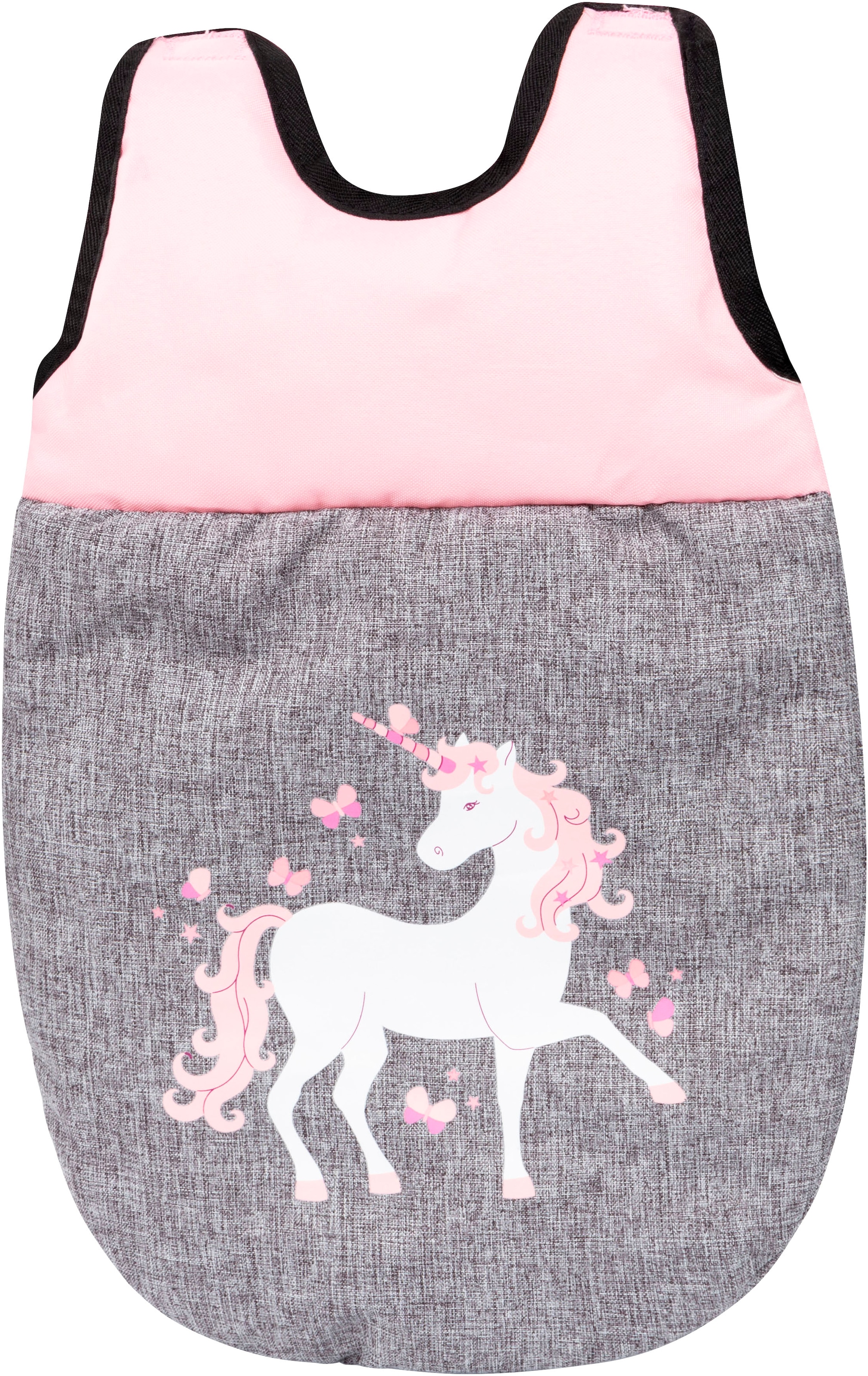 Bayer Puppenwagen »Mega grau/rosa« mit Reisebett, Schlafsack, Wickeltasche und Zubehör