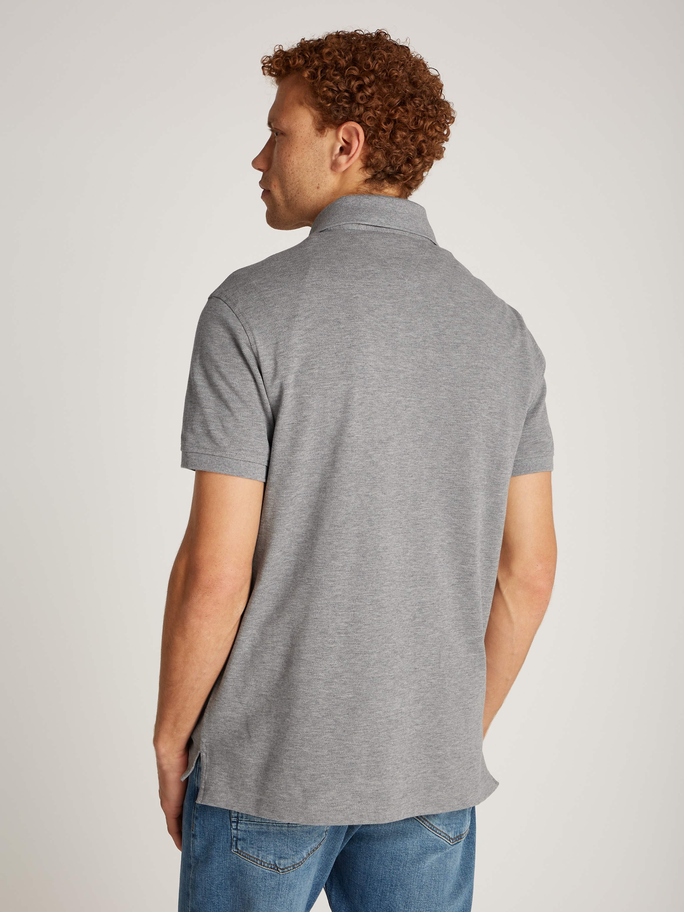 Tommy Hilfiger Poloshirt »1985 REGULAR POLO mit Kontraststreifen und Knopfleiste«, unifarben, sportlich, regular fit, Baumwollmix, Polokragen