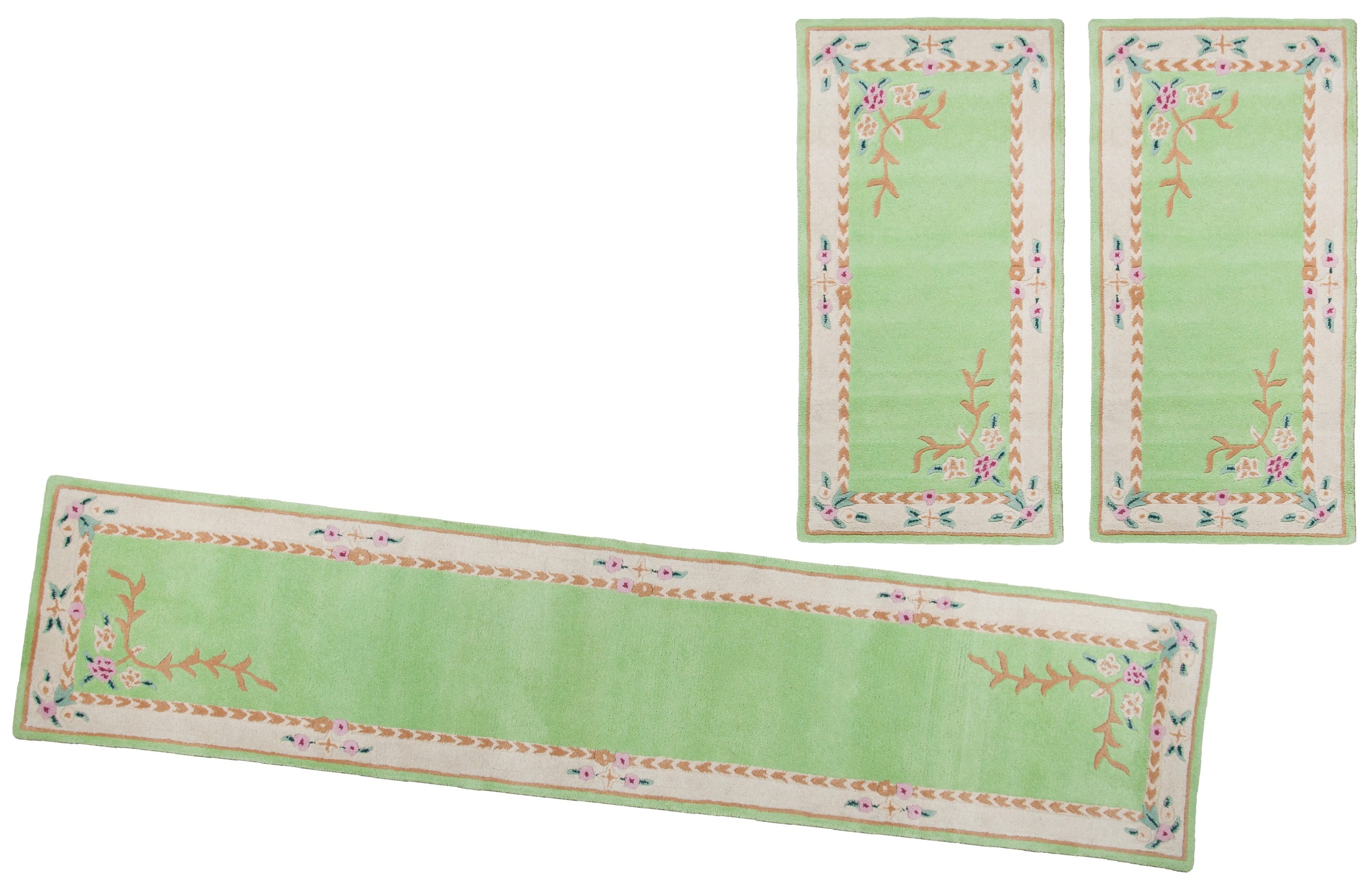 Image of THEKO Bettumrandung »Lifou«, (3 tlg.), Bettvorleger, Läufer-Set, Kurzflor, reine Schurwolle, handgewebt, mit Bordüre, ideal im Schlafzimmer bei Ackermann Versand Schweiz