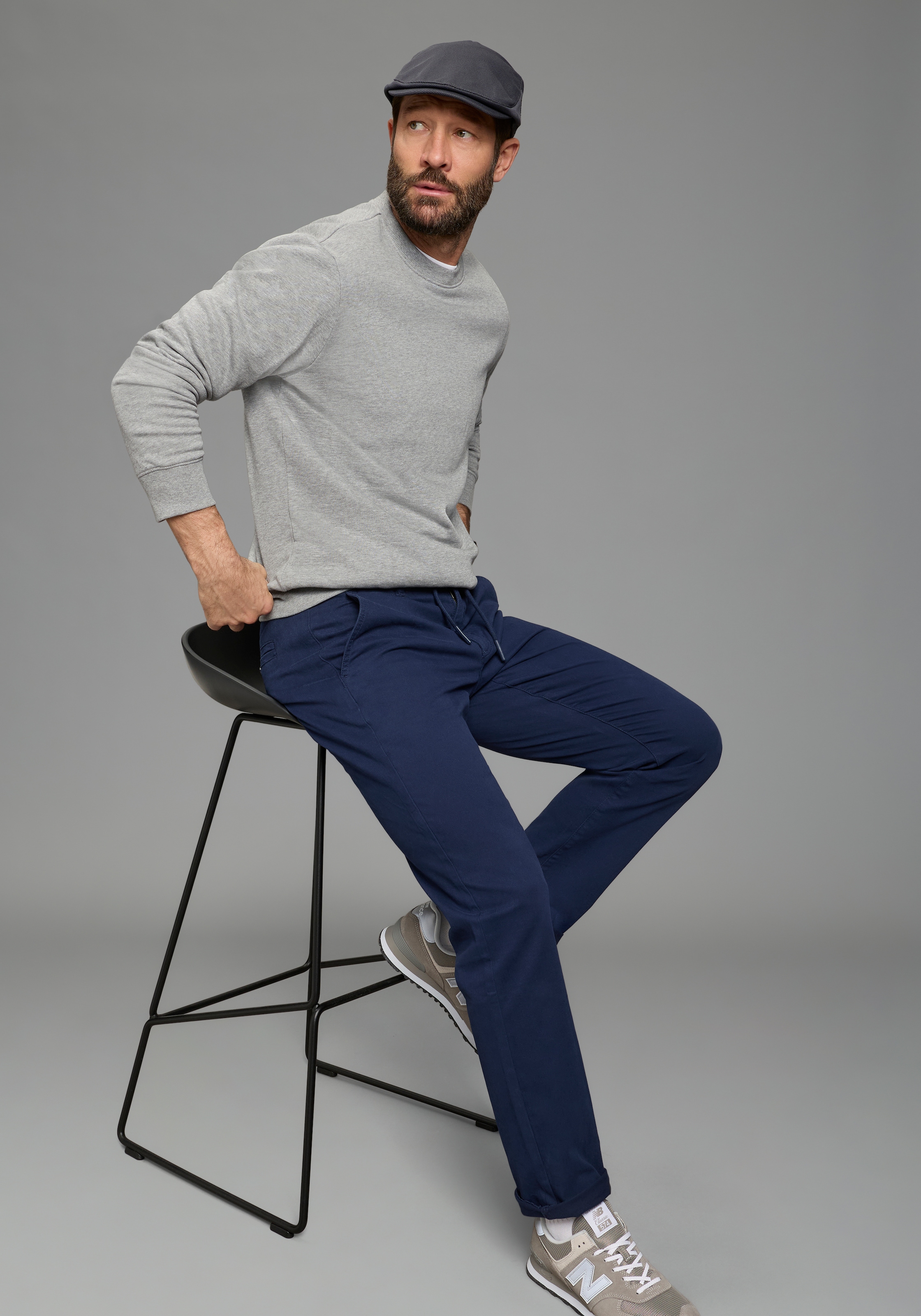 Man's World Pantalon à taille extensible »Dehnbund Chino«  coupe droite, avec poches latérales et poches arrière, uni