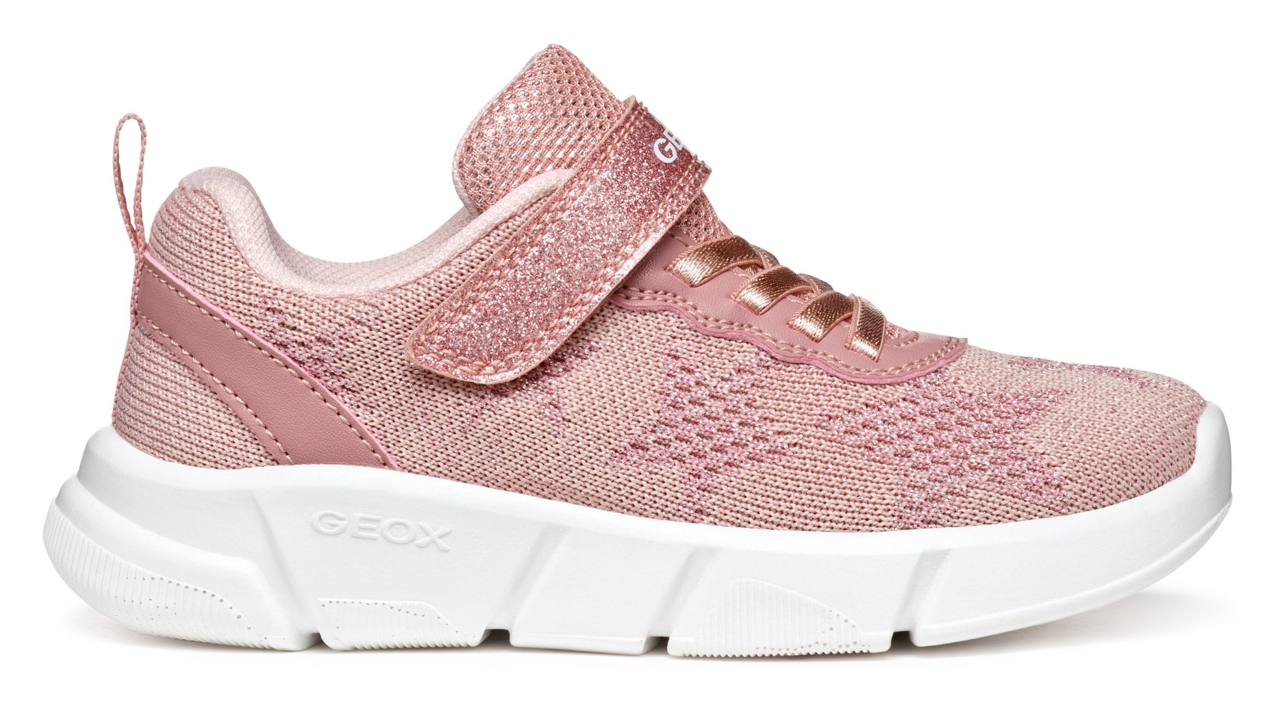 Geox Sneaker »J ARIL GIRL«  , Knitwear Sneaker, Klettschuh mit glitzerndem Klettriegel