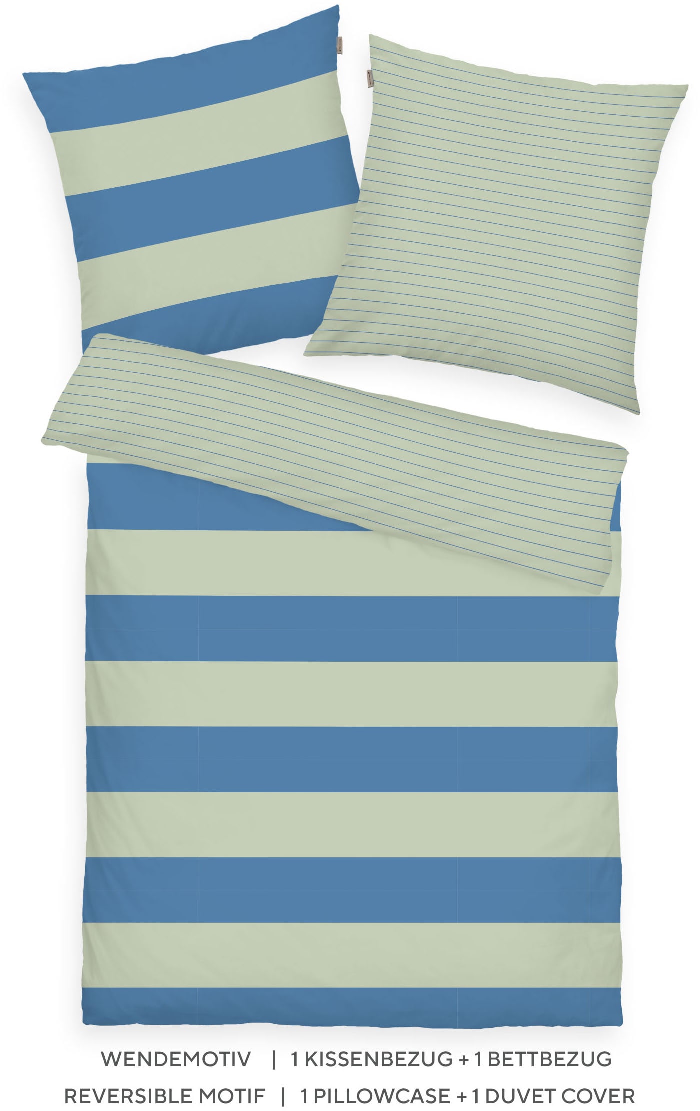 Image of TOM TAILOR HOME Bettwäsche "BOLD STRIPES in Gr. 135x200cm, 155x220cm oder 200x220cm" 2 Stk. new bedroom, mit farbigem Markenreissverschluss