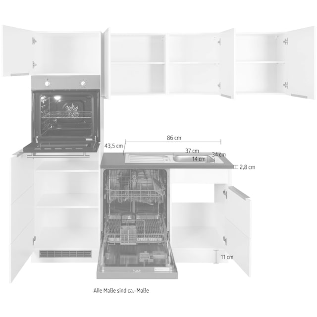 ♕ HELD MÖBEL Winkelküche »Brindisi«, mit E-Geräten, Stellbreite 230/170 cm  versandkostenfrei auf
