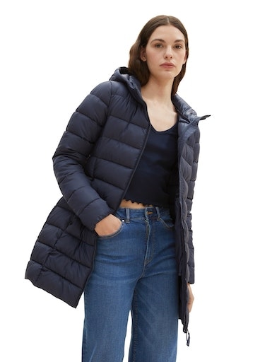 TOM TAILOR Denim Steppmantel, mit Reissverschlusstaschen