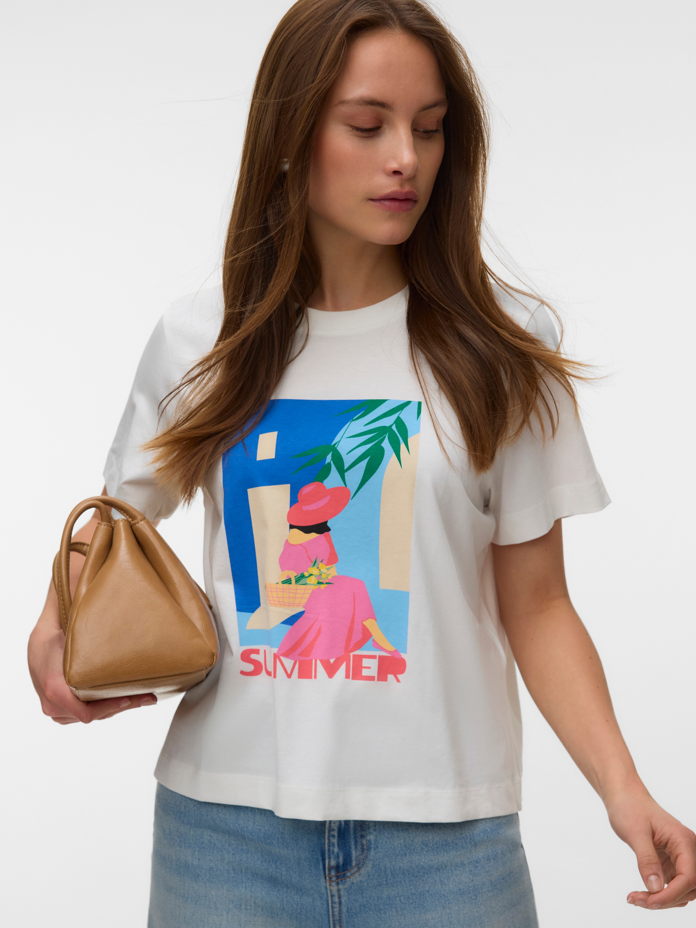 Vero Moda T-shirt à manches courtes »VMSALLI METTE SS TOP BOX JRS« coton, coupe régulière