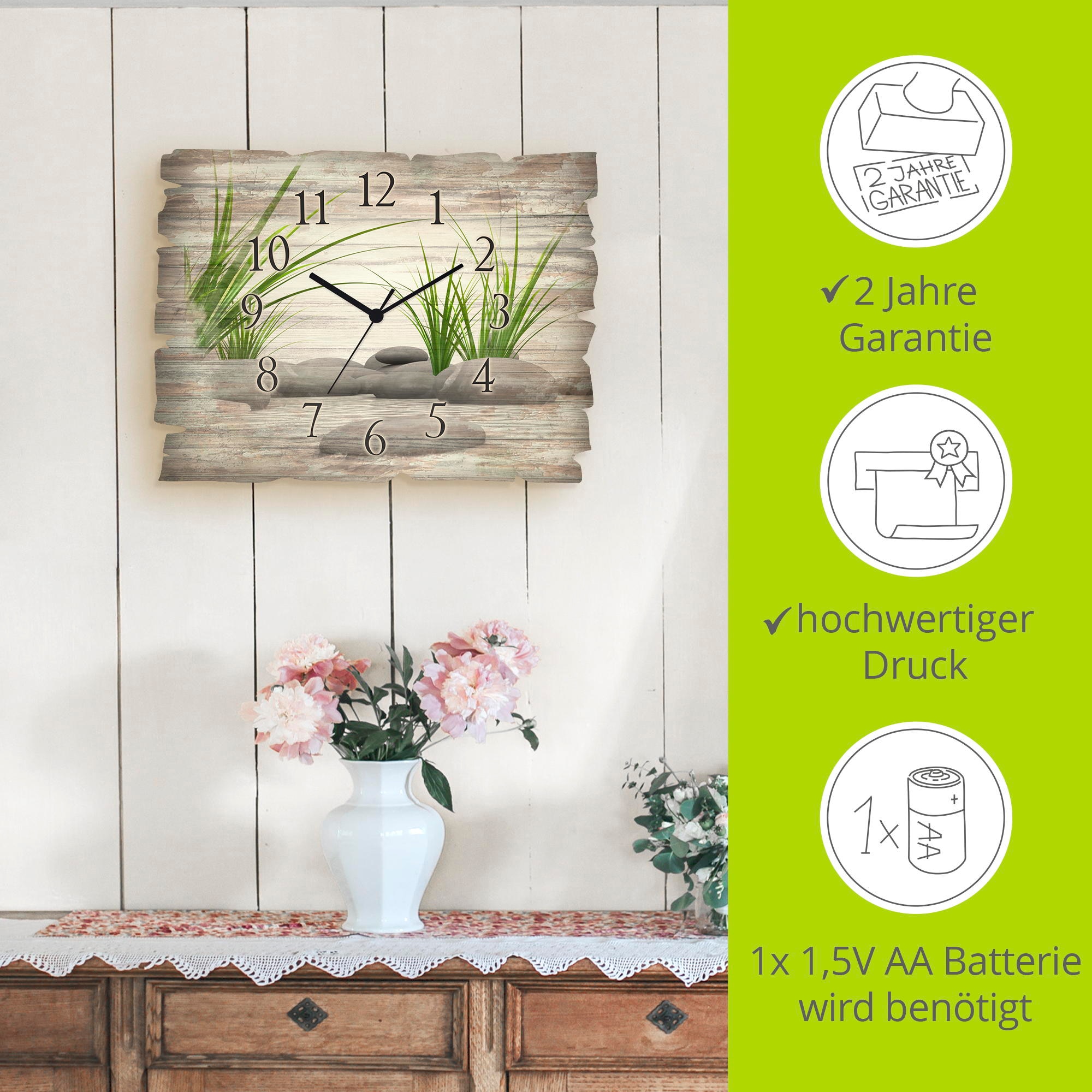 Artland Wanduhr »3 D Steine« wahlweise mit Quarz- oder Funkuhrwerk, lautlos ohne Tickgeräusche