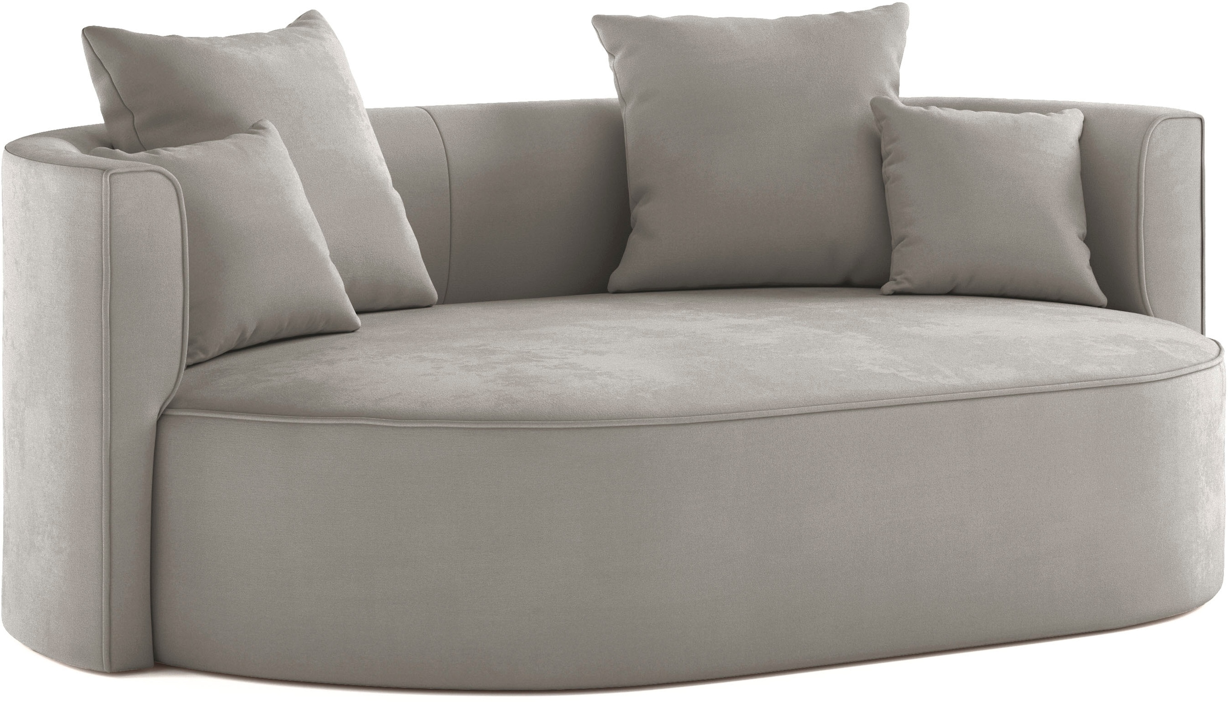 LeGer Home by Lena Gercke 2,5-places »ISALIE, rundes Loungesofa, mit Kissen, perfekt gepolstert« moderne Stoffe, mit 4 Zierkissen, extra grosse Sitzfläche