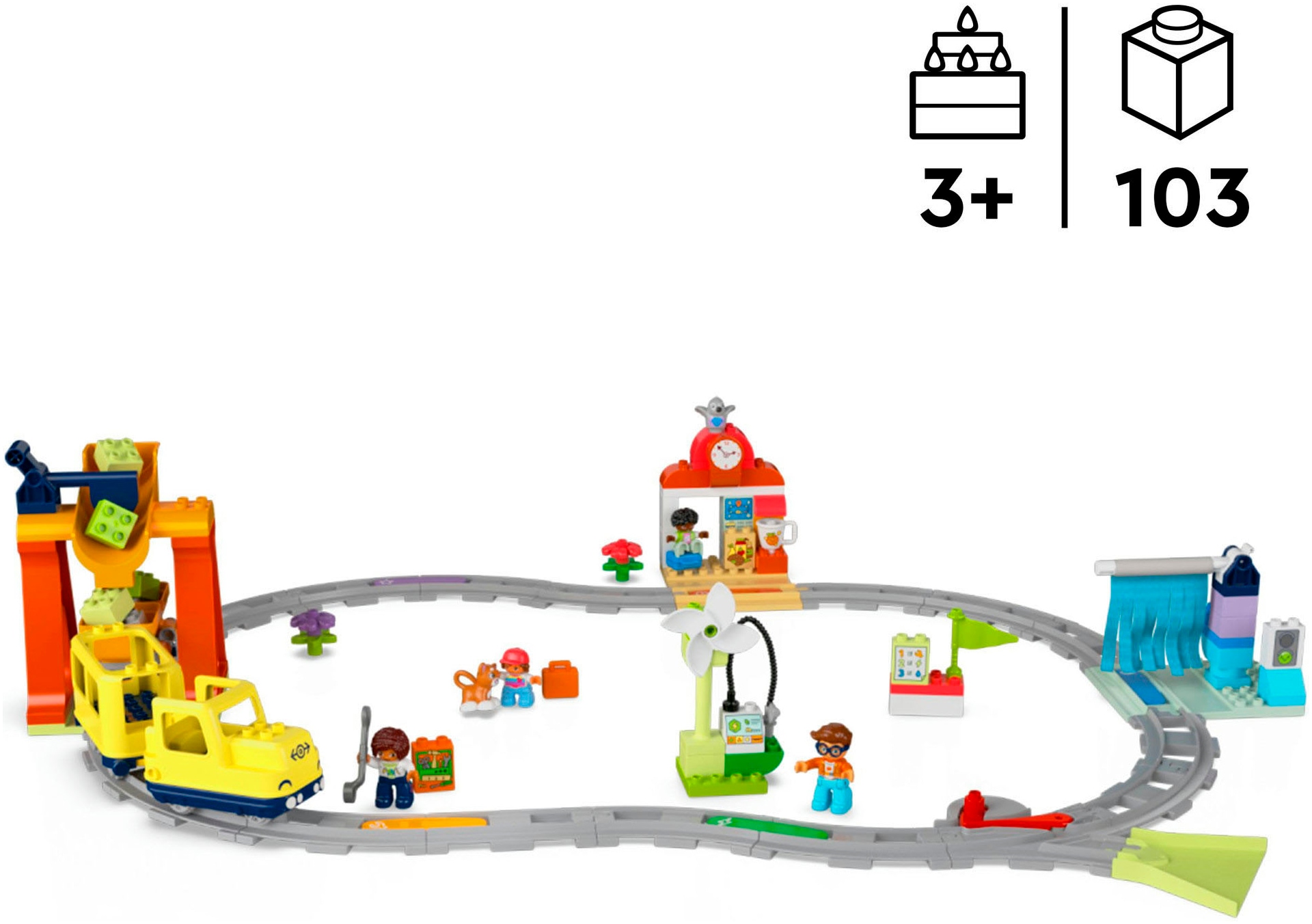 LEGO® Konstruktionsspielsteine »Grosse interaktive Eisenbahn (10428), LEGO DUPLO Town« Made in Europe