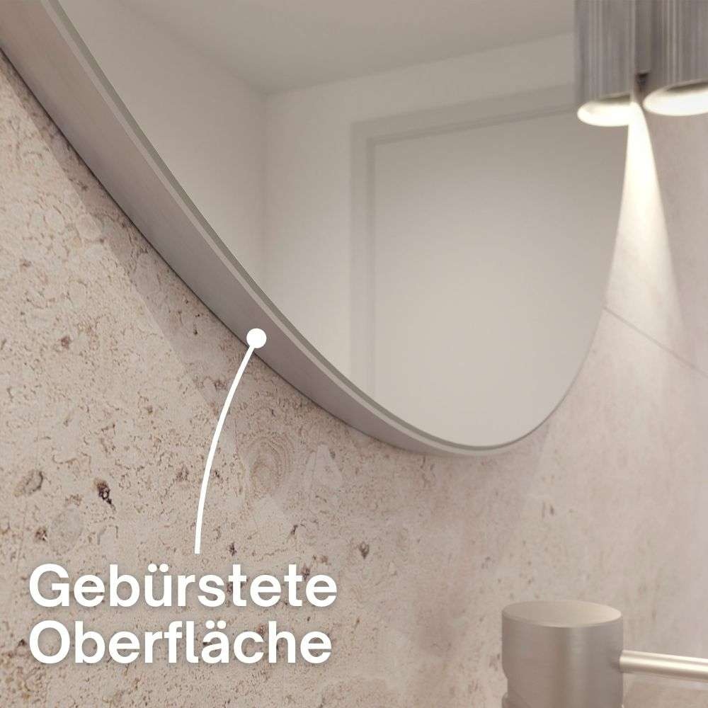 Loevschall Wandspiegel »Refine, Wandspiegel Rund für alle Raumtypen, Stilvoller Rahmen«, Runder Spiegel für Schlafzimmer, Wohnzimmer, Garderobe und Badezimmer