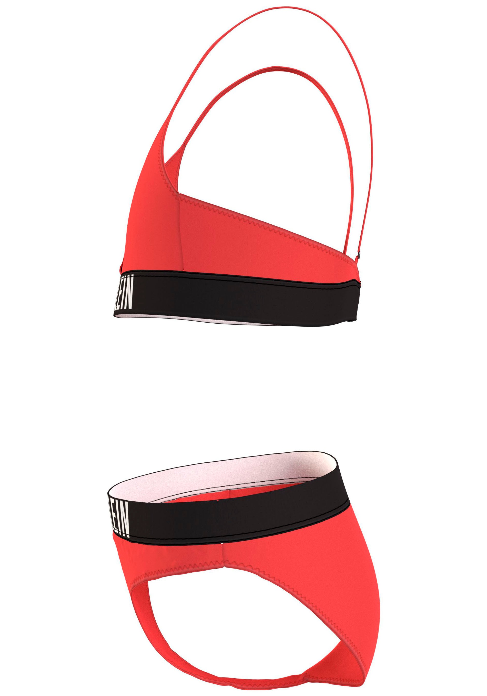 ♕ Calvin Klein Swimwear Triangel-Bikini SET«, versandkostenfrei Optik auf unifarbener in BIKINI TRIANGLE »CROSSOVER