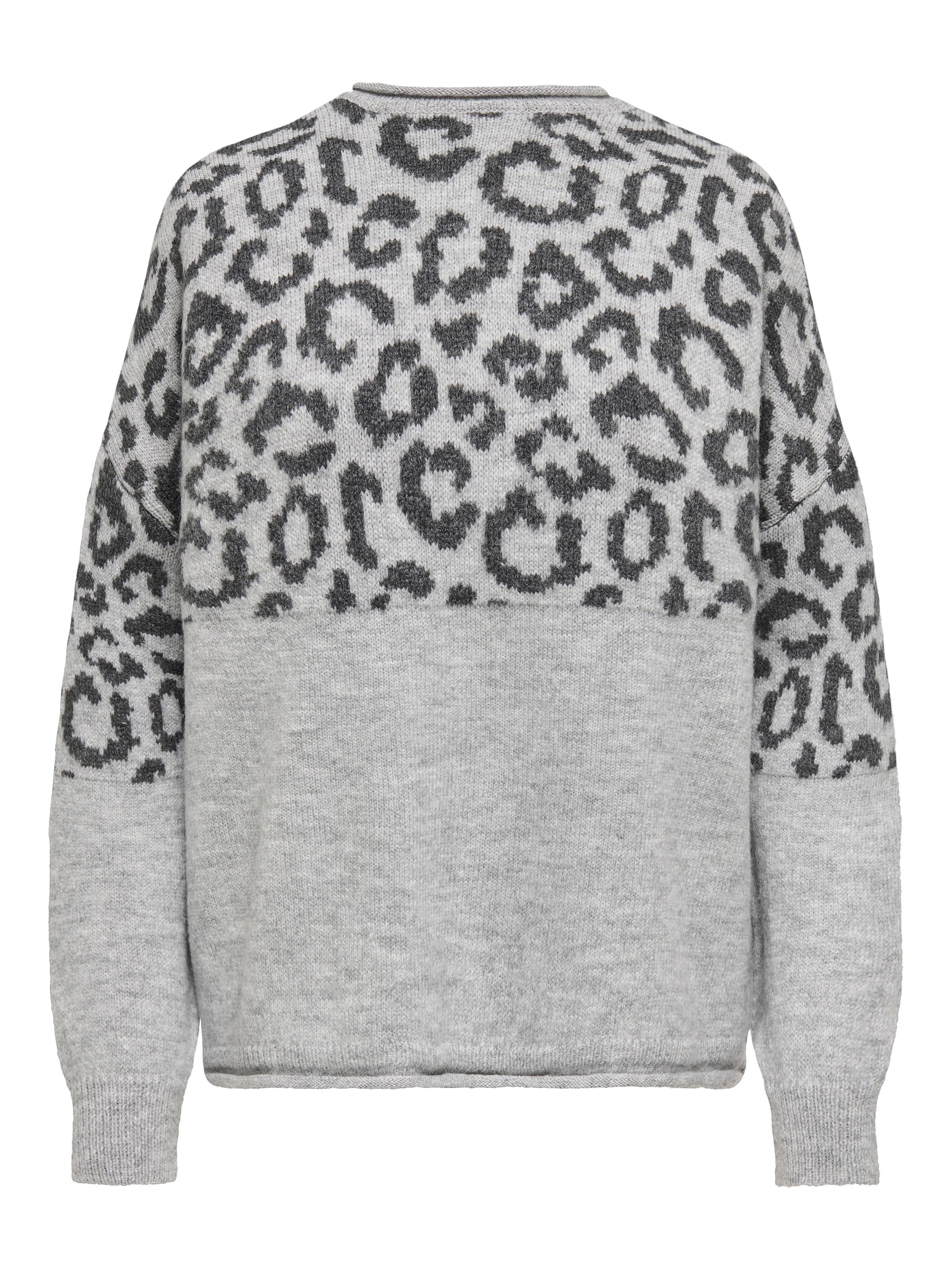 ONLY Rundhalspullover »ONLJADE ANIMAL LS O-NECK NOOS KNT« Kunstfaser, regular fit