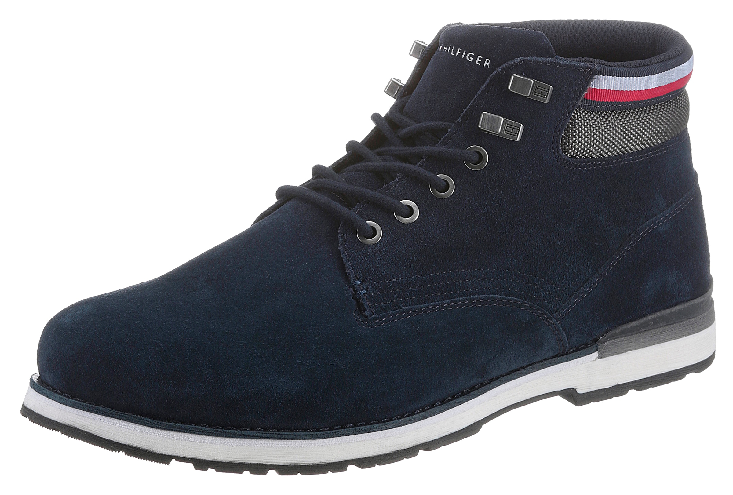 Tommy Hilfiger Schnürboots »OUTDOOR HILFIGER SUEDE BOOT«, mit Streifen in Tommy Farben kaufen