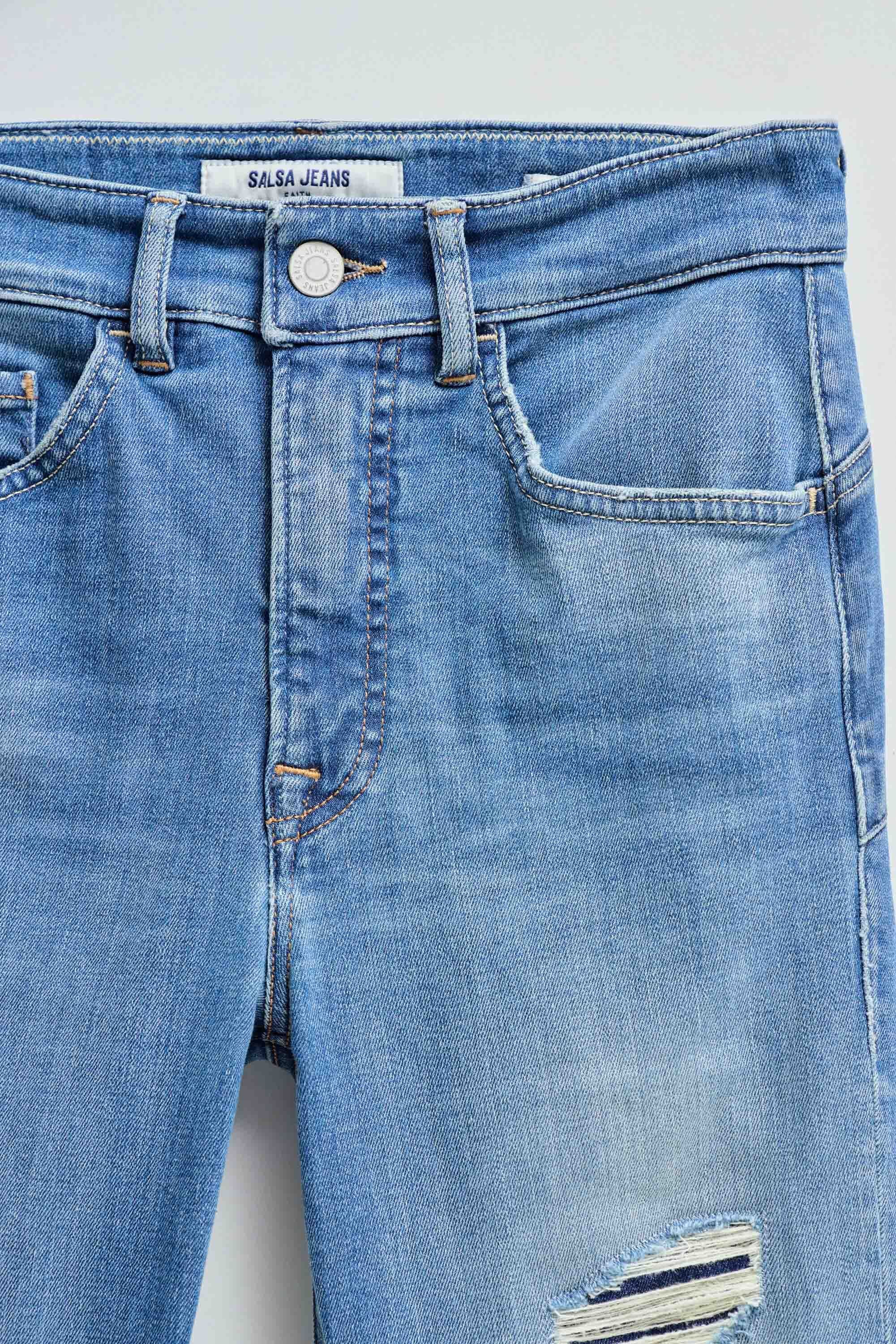 Salsa Slim-fit-Jeans »Salsa Jeans Jeans Faith Destroyed Greencast«