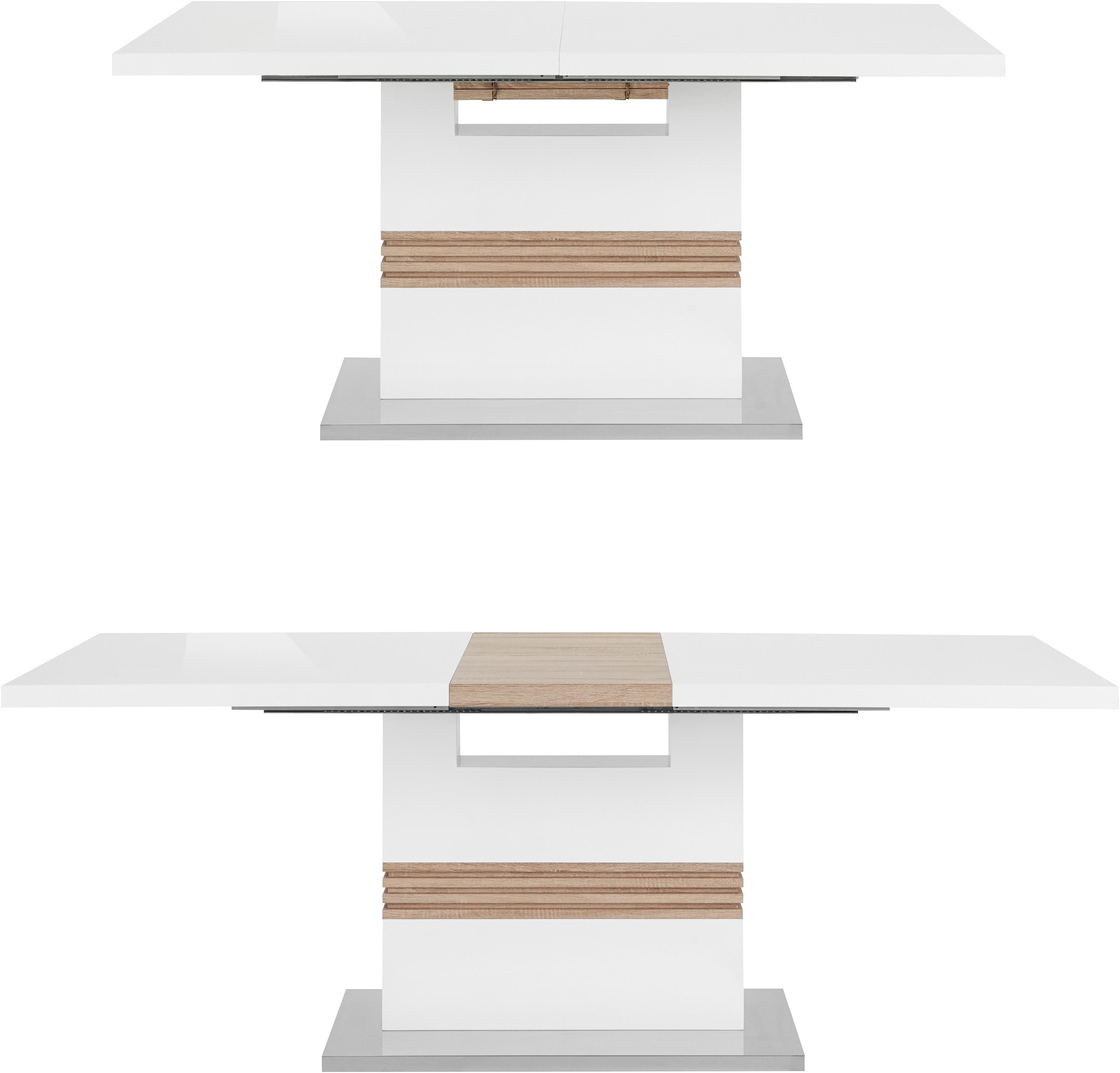 GOODproduct Essgruppe »Perez/Lila« Set, 5 Stk. tlg. mit 4 Stühlen, Tisch ausziehbar, Breite 160-200 cm