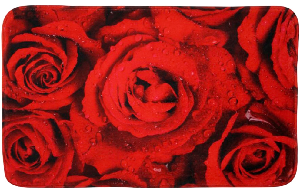 Sanilo Badaccessoire-Set »Rosen«, (Komplett-Set, 3 tlg.), bestehend aus WC-Sitz, Badteppich und Waschbeckenstöpsel
