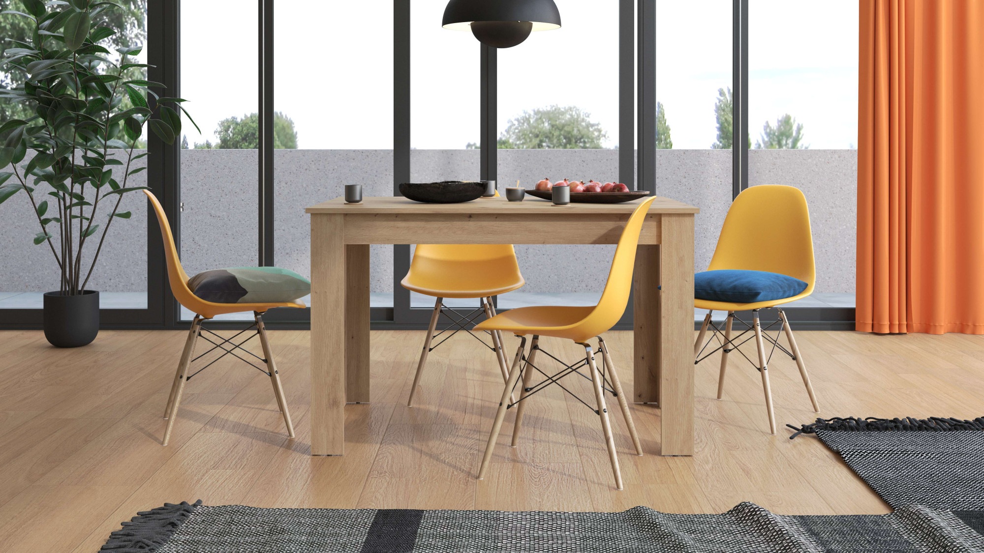 OTTO home Esstisch "Hamar Esszimmertisch 120x80, Weiß oder Eiche Holz Küchentisch" Verlängerbar durch Einlegeplatte, max. Breite 160 cm