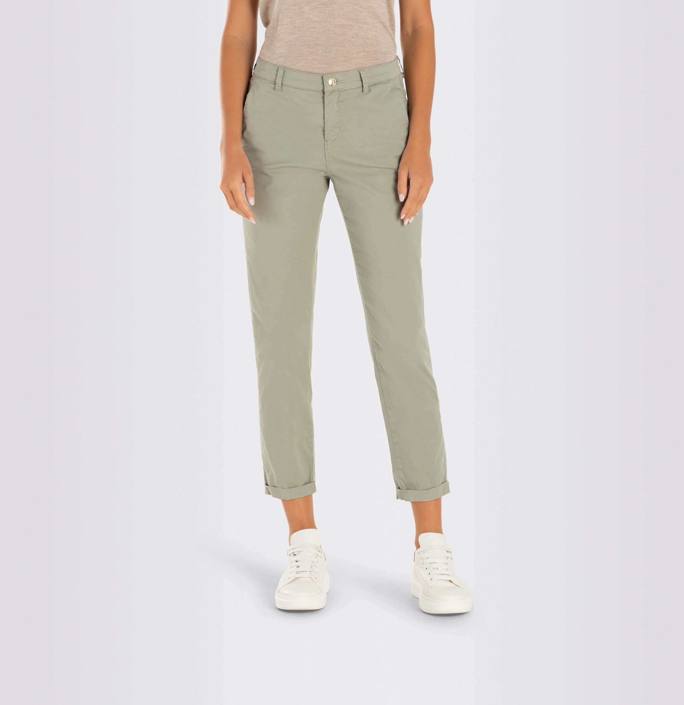 MAC Chinohose »CHINO turn up«, mit dezentem Glanz, elegant und sportiv zugleich