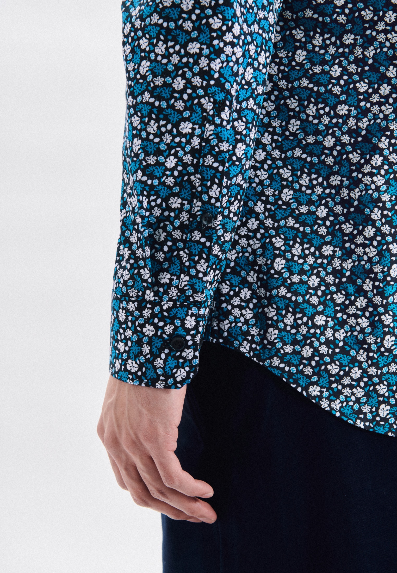 seidensticker Businesshemd »Shaped«, Shaped Langarm Button-Down-Kragen Druck