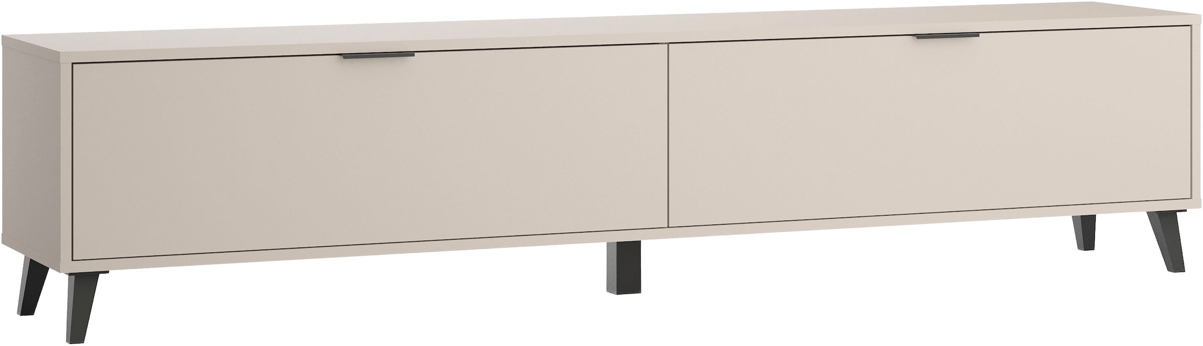 GOODproduct Table basse »Oslo, B/H/T: 180/40/33 cm« 2 rabats, poignées métalliques noires, pieds noirs