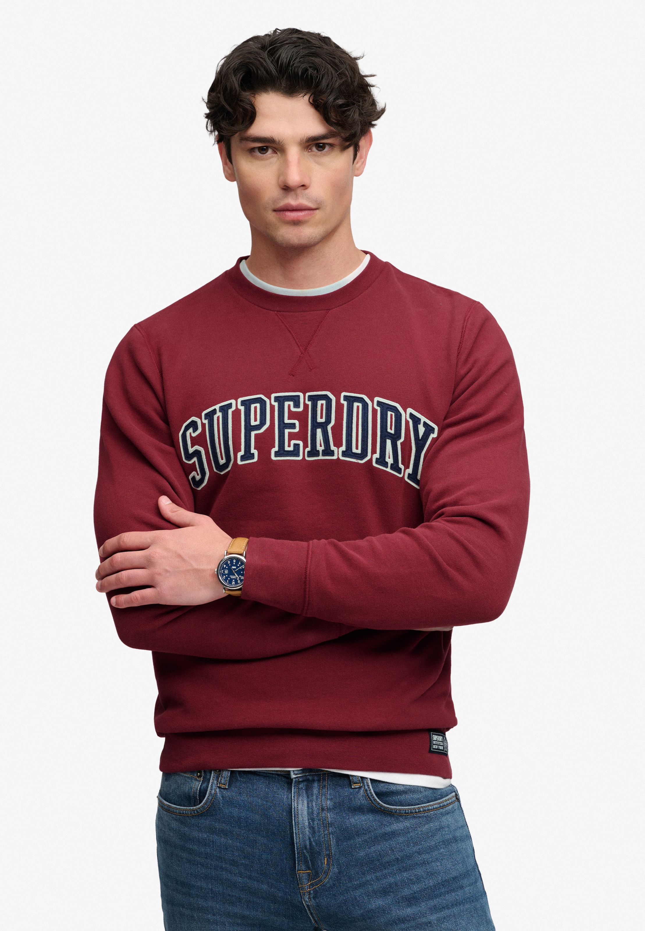 Image of Superdry Sweatshirt "ATHLETIC APPLIQUE RELAXED CREW", Baumwollmischung, relaxed fit