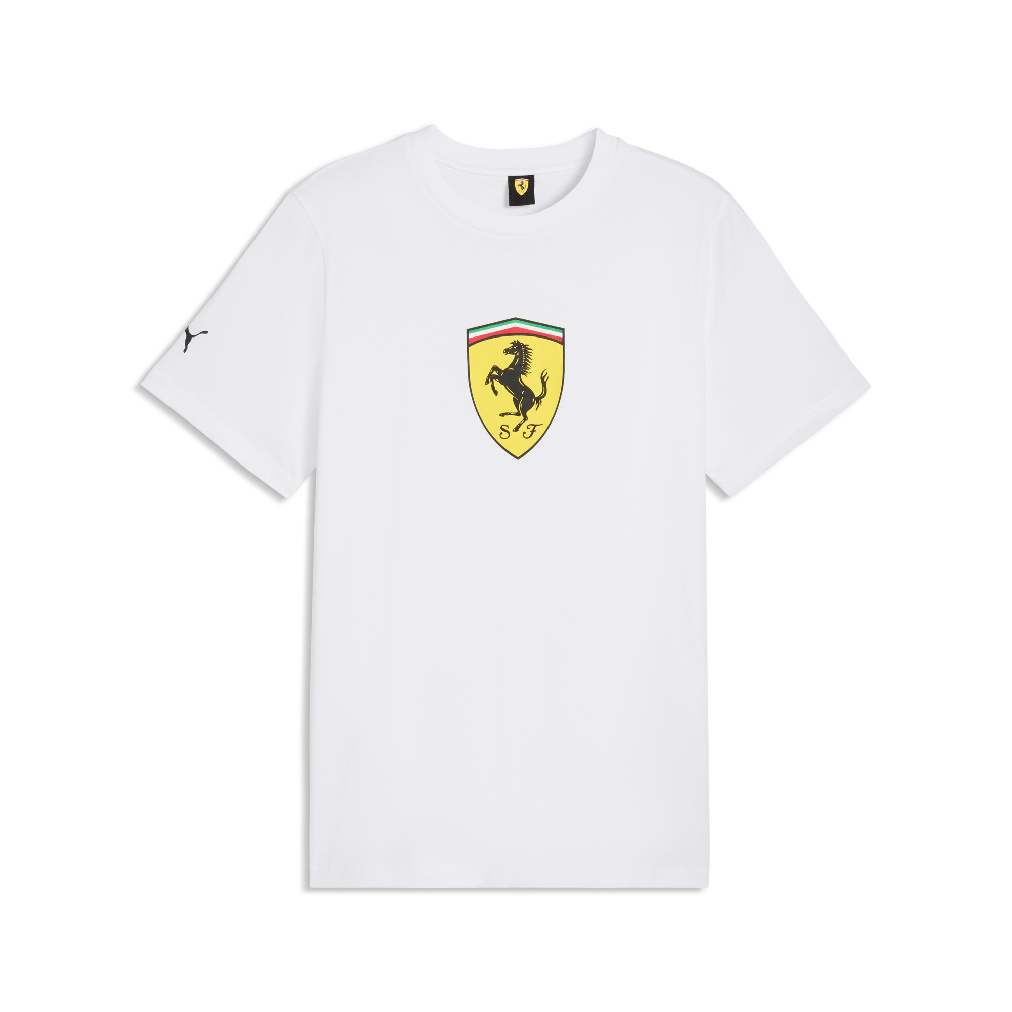 PUMA T-shirt »FERRARI COLORED SHIELD TEE« regular fit, manches courtes, pour fans de sport automobile, col rond