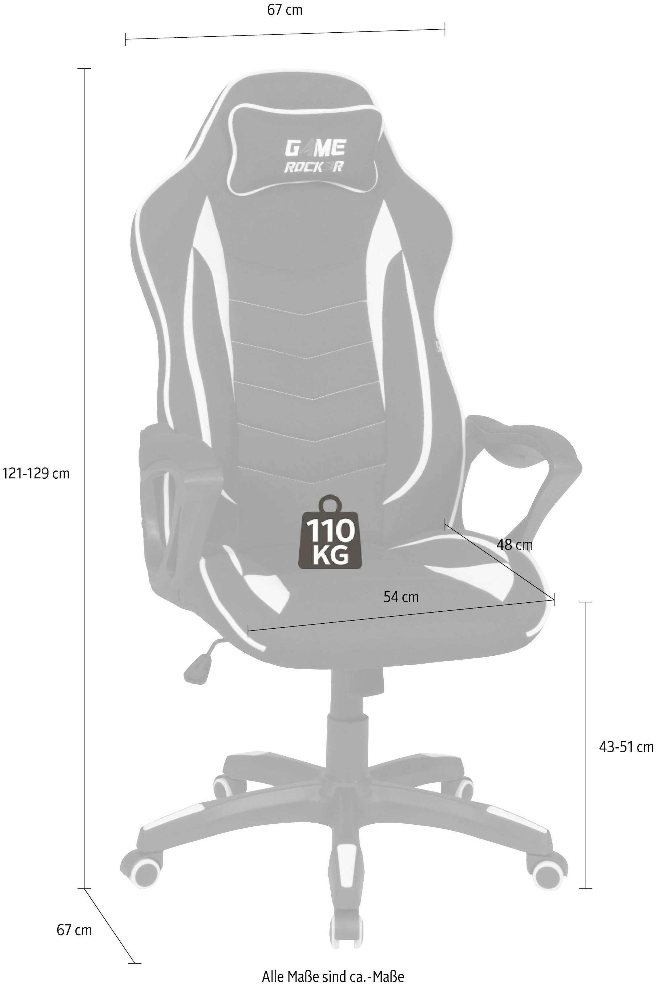 Duo Collection Chaise de jeu »Game-Rocker R-10« () chaise de bureau confortable avec coussin cervical et fonction pivotante