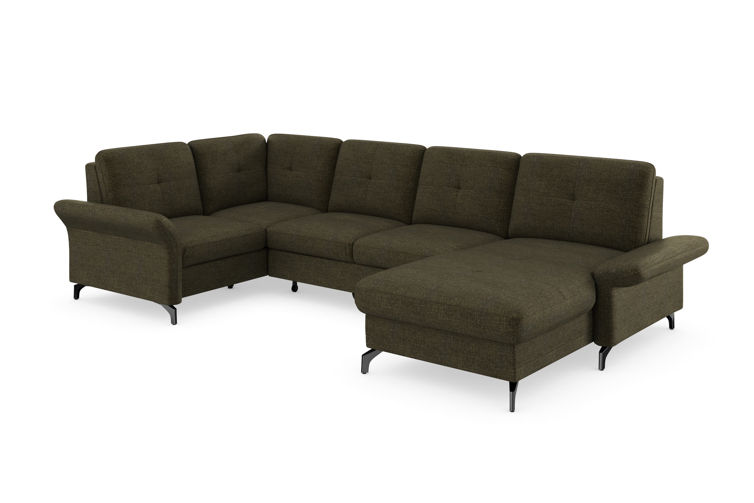 Places of Style Wohnlandschaft »Calando U-Form«, wahlweise mit Bettfunktion, Bettkasten und Armteilfunktion