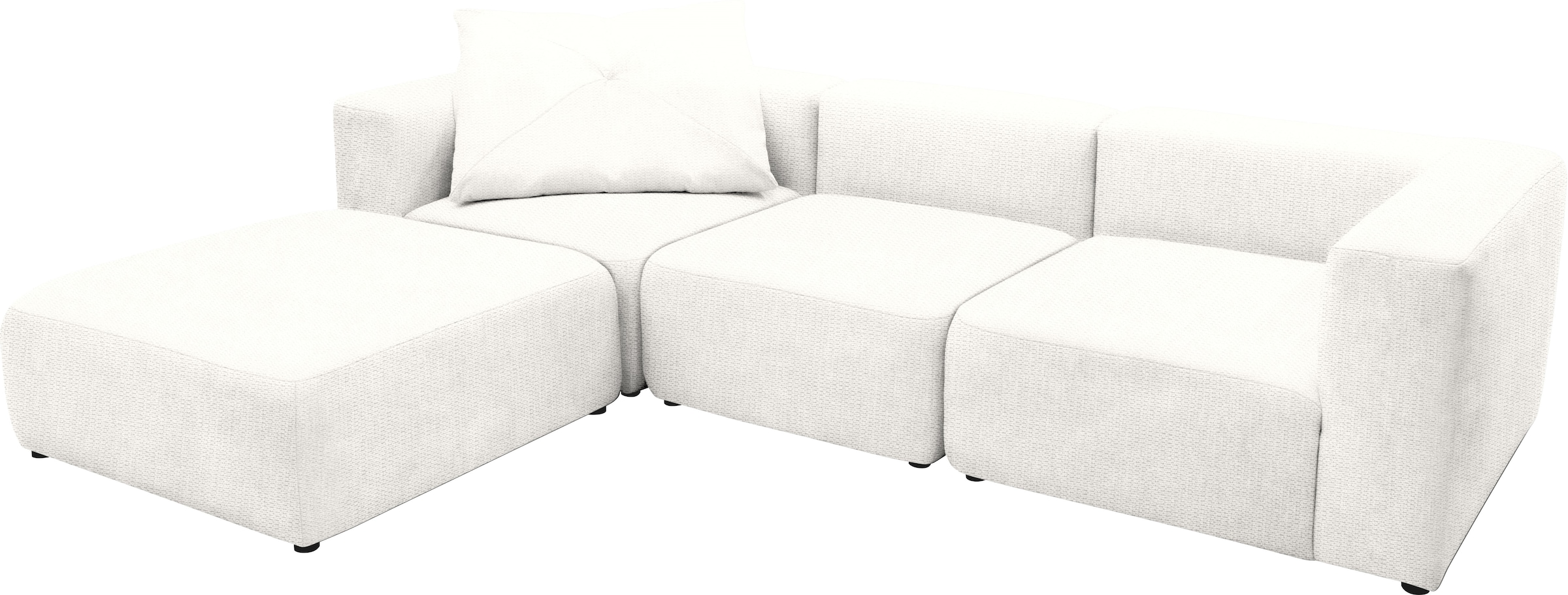 Home affaire 3-places »Utvik kann individuell zusammengestellt werden« Modulsofa, bestehend aus 2 Eck-, 1 Mittelelement und 1 Hocker