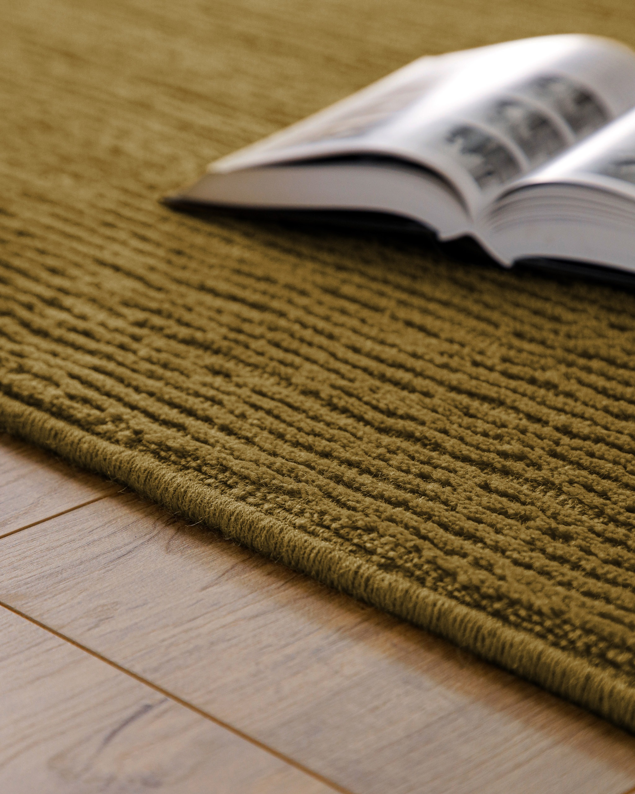 Wecon home Tapis »Castello ONE« Rectangulaire 7 mm Höhe Schurwolle, Kurzflor mit Hoch-Tief-Effekt, Wohnzimmer, Streifenmuster
