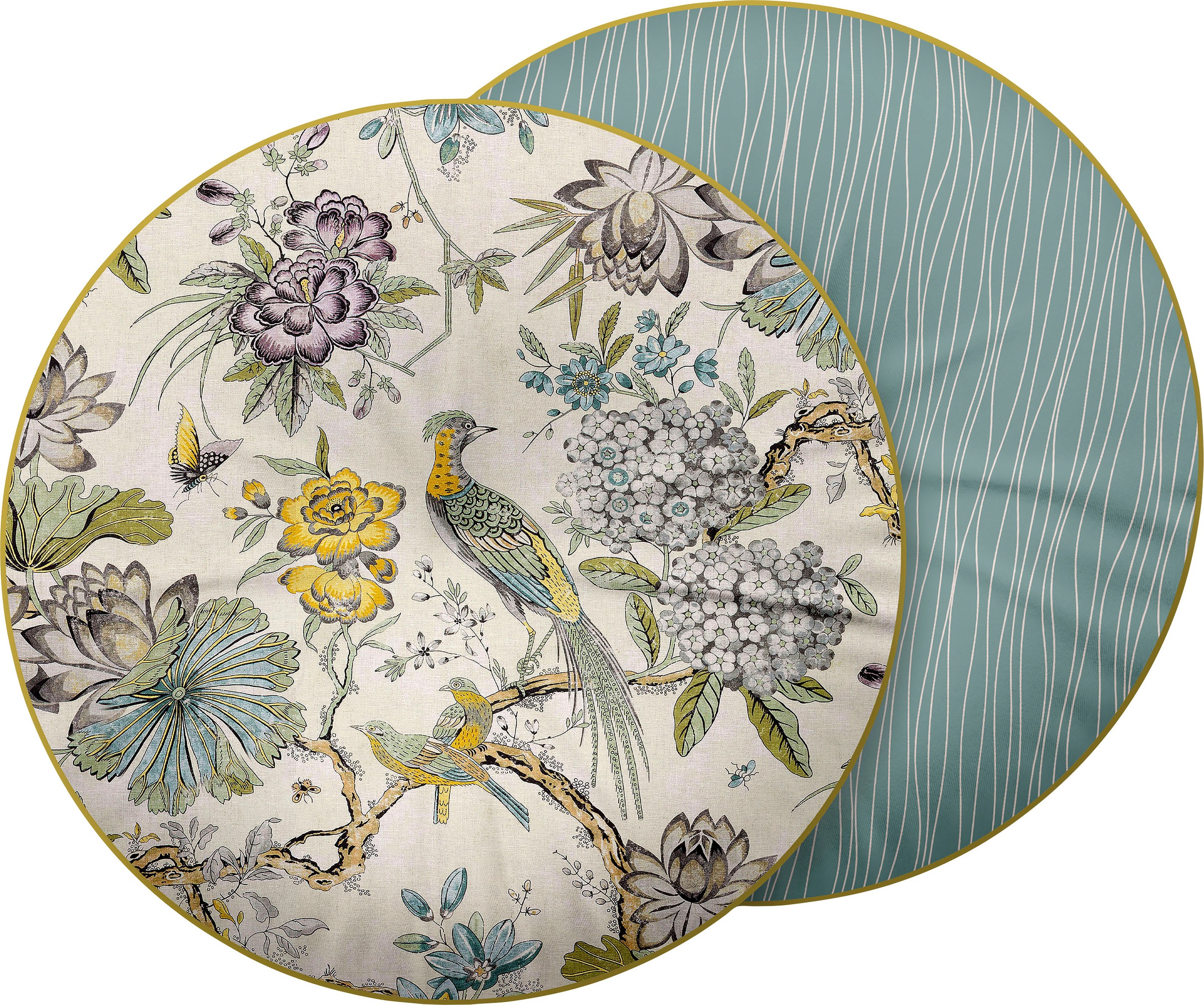 Image of Descanso Dekokissen »Wood«, (1 St., 1 55 cm rund Dekokissen-Mit Biese), mit Biese bei Ackermann Versand Schweiz