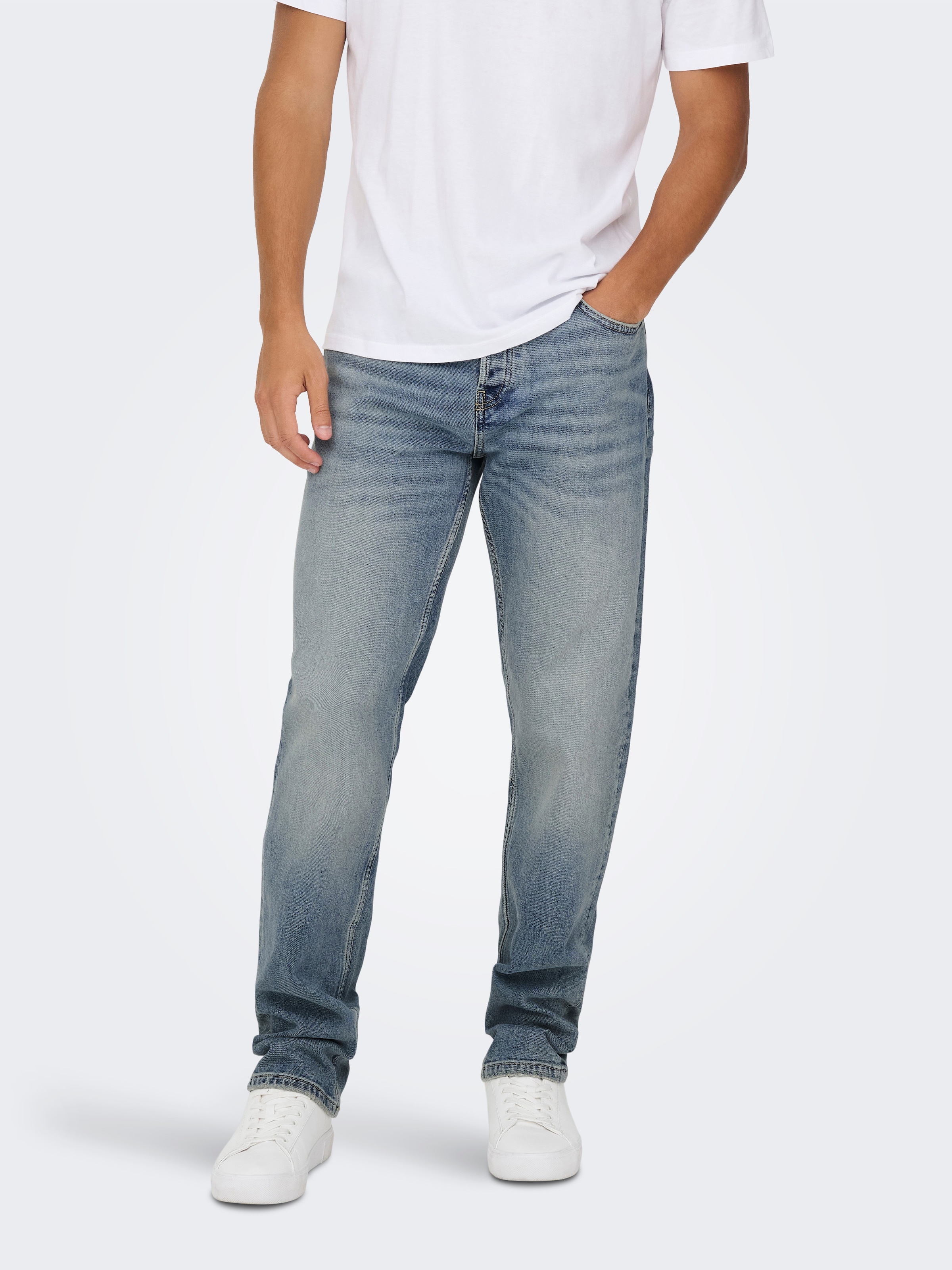 Image of ONLY & SONS Straight-Jeans "ONSEDGE PERFORMANCE LB 3816 DOT DNM NOOS"